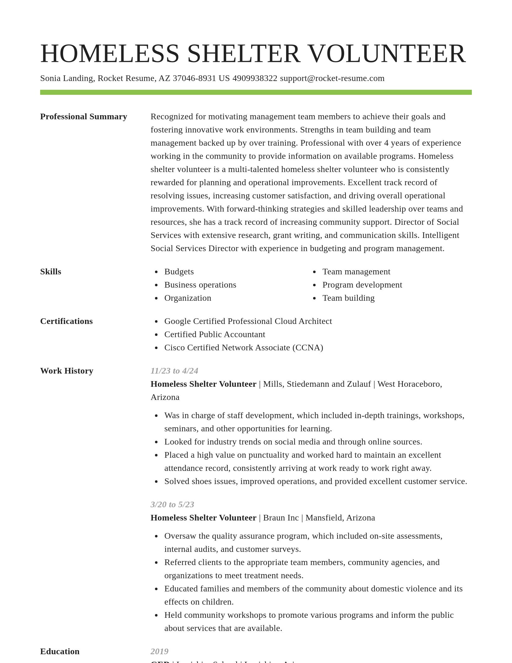 Smart resume template