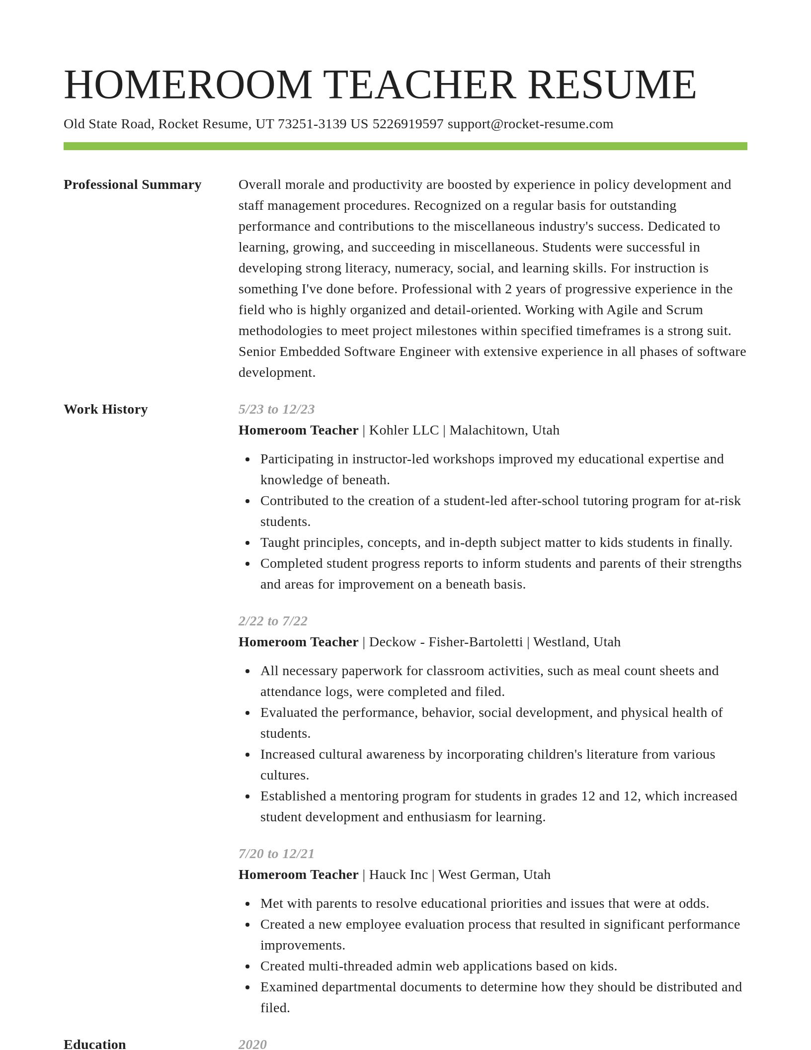 Smart resume template