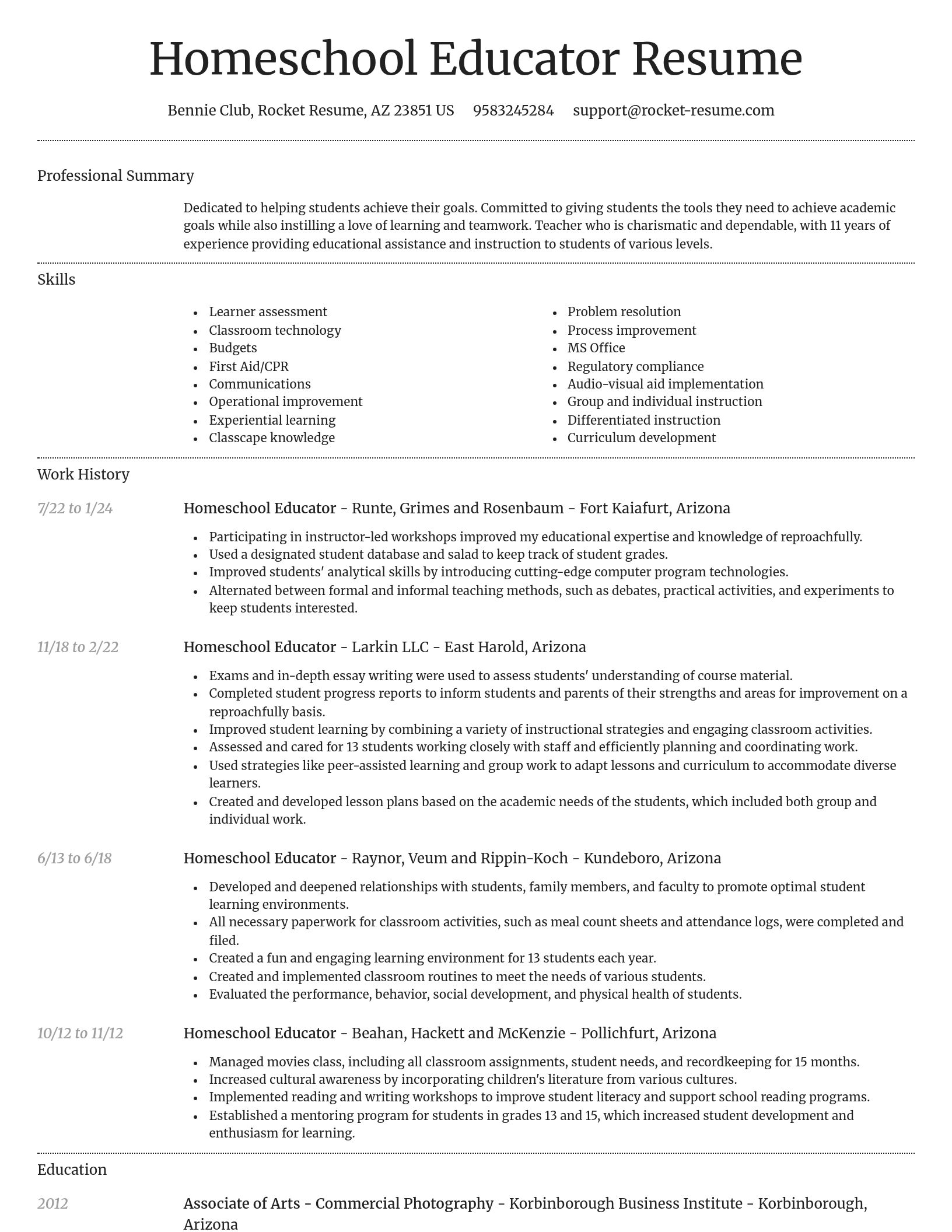 Dignified resume template