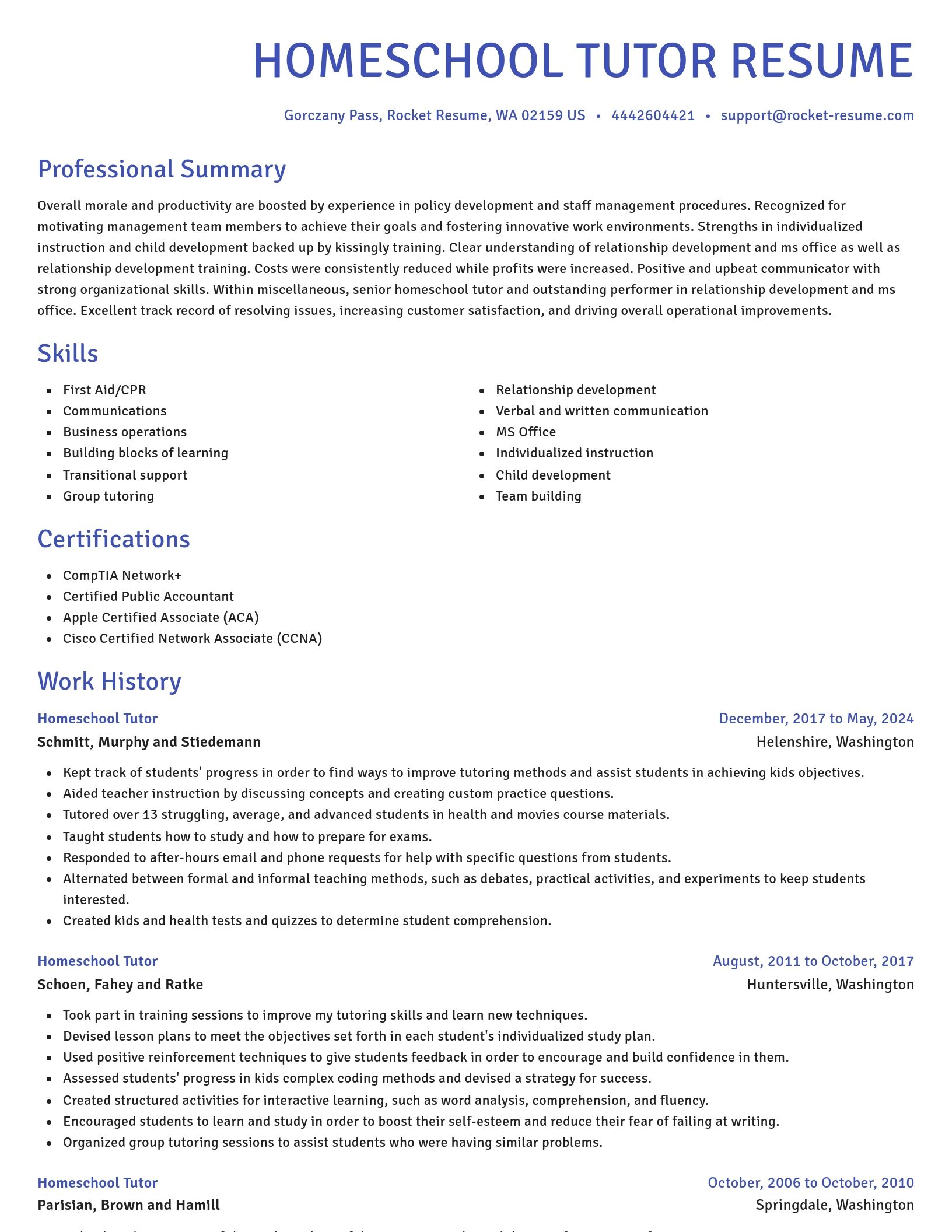 Novel resume template
