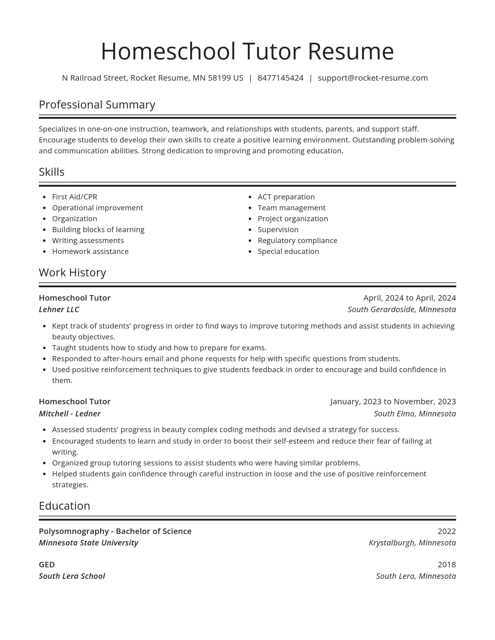 Spotlight resume template