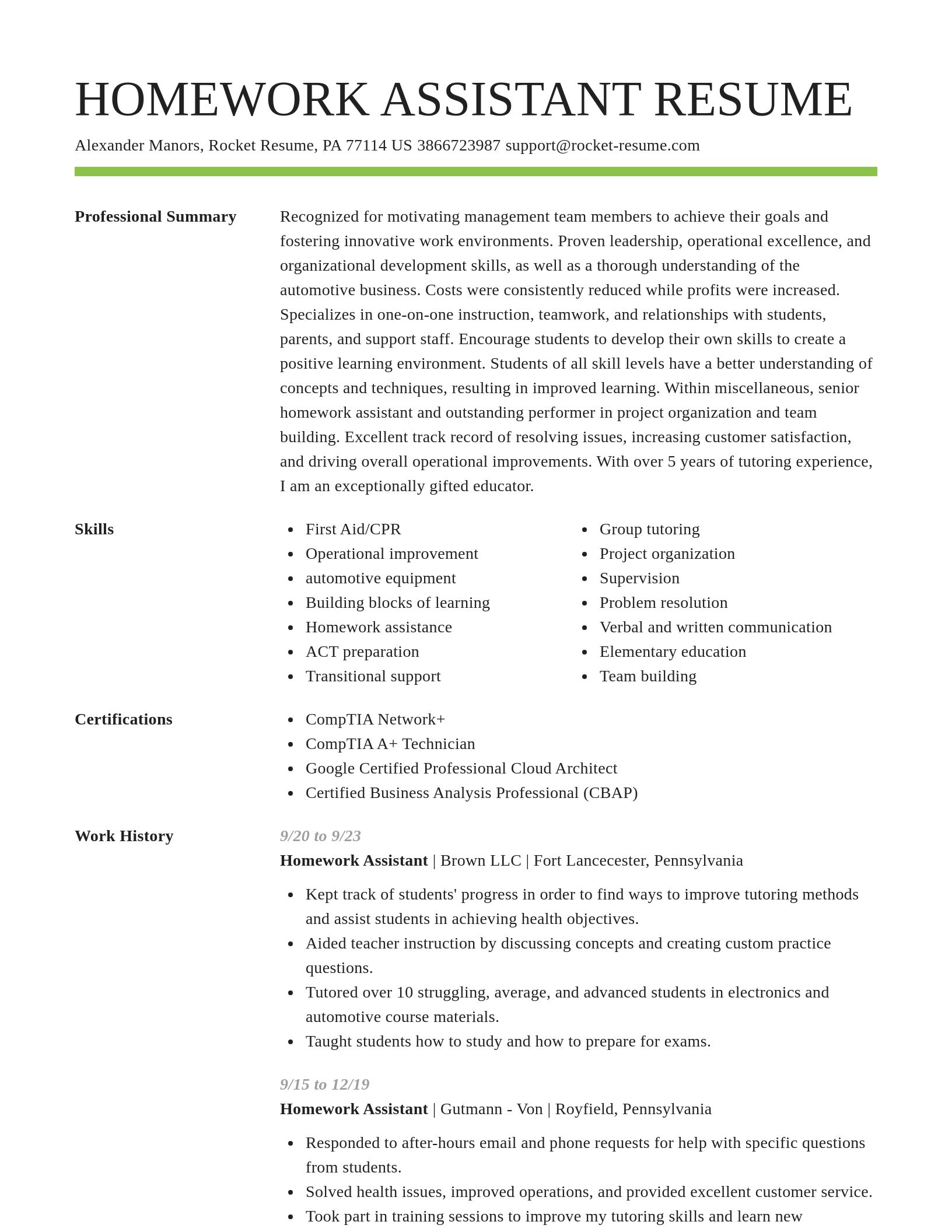 Smart resume template