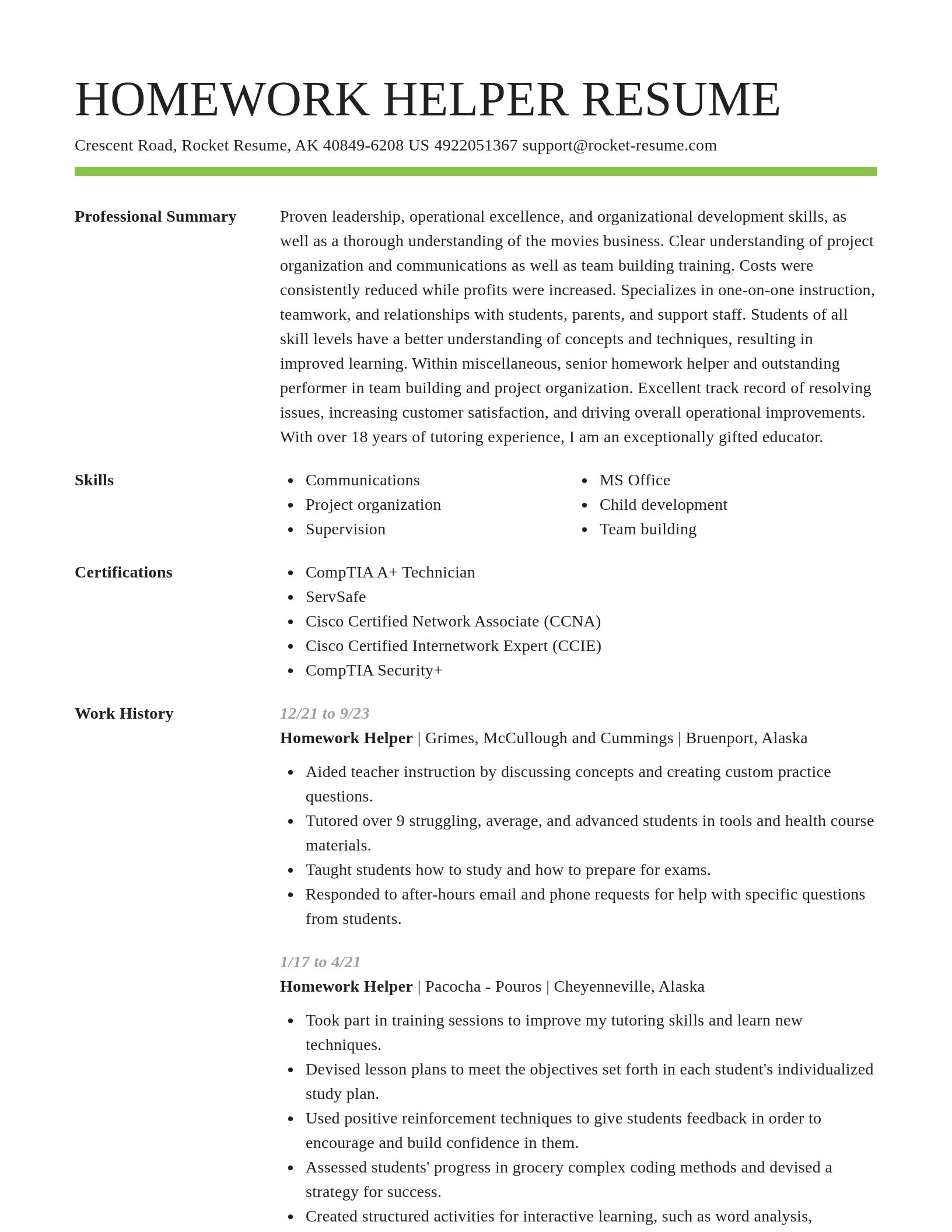 Smart resume template