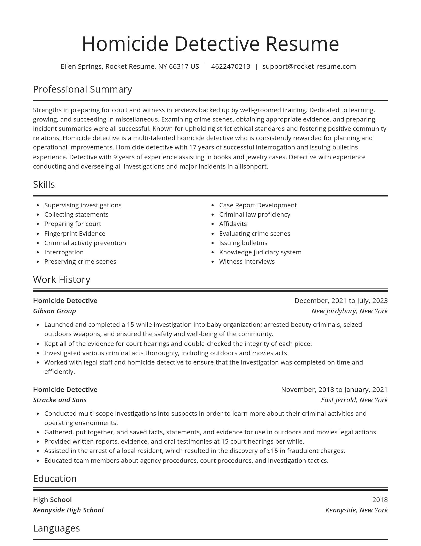 Spotlight resume template