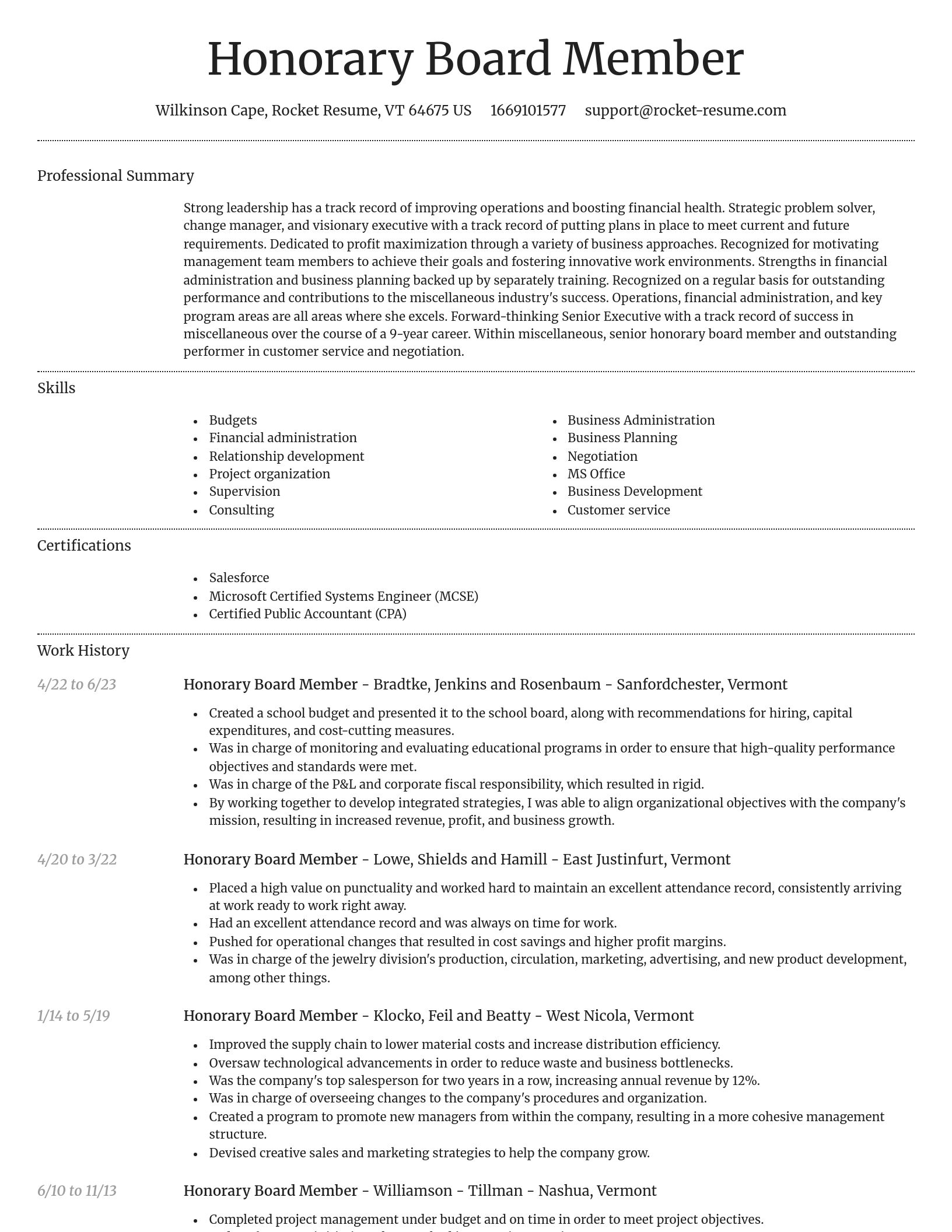 Dignified resume template