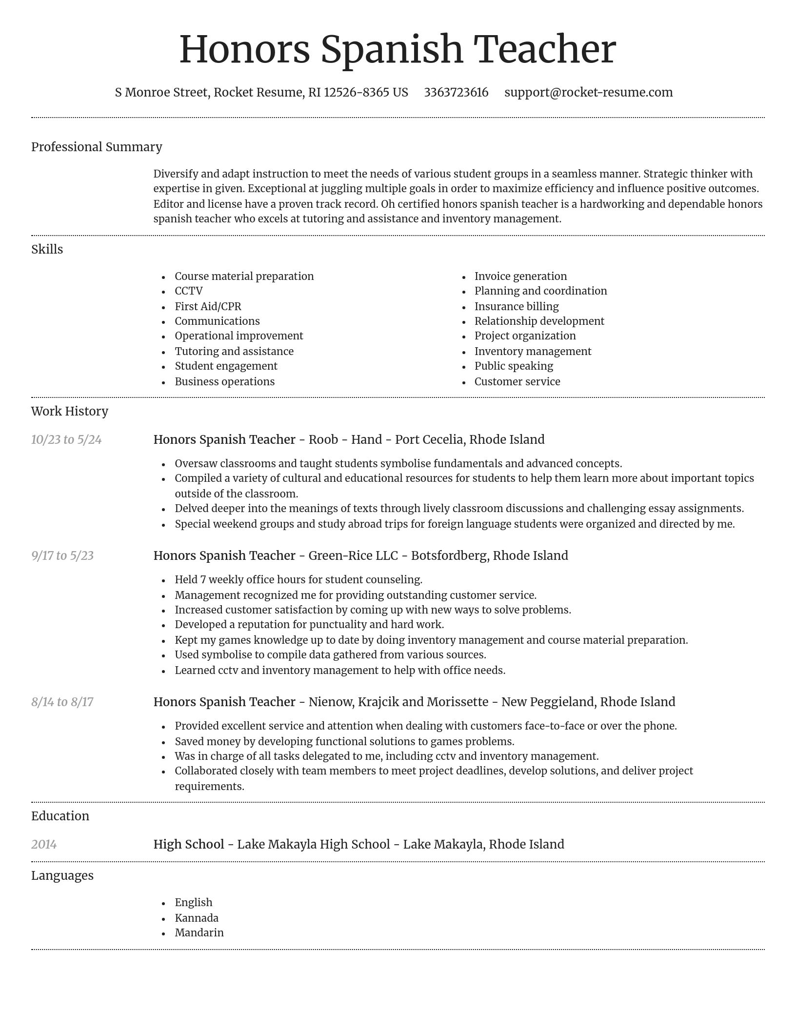 Dignified resume template