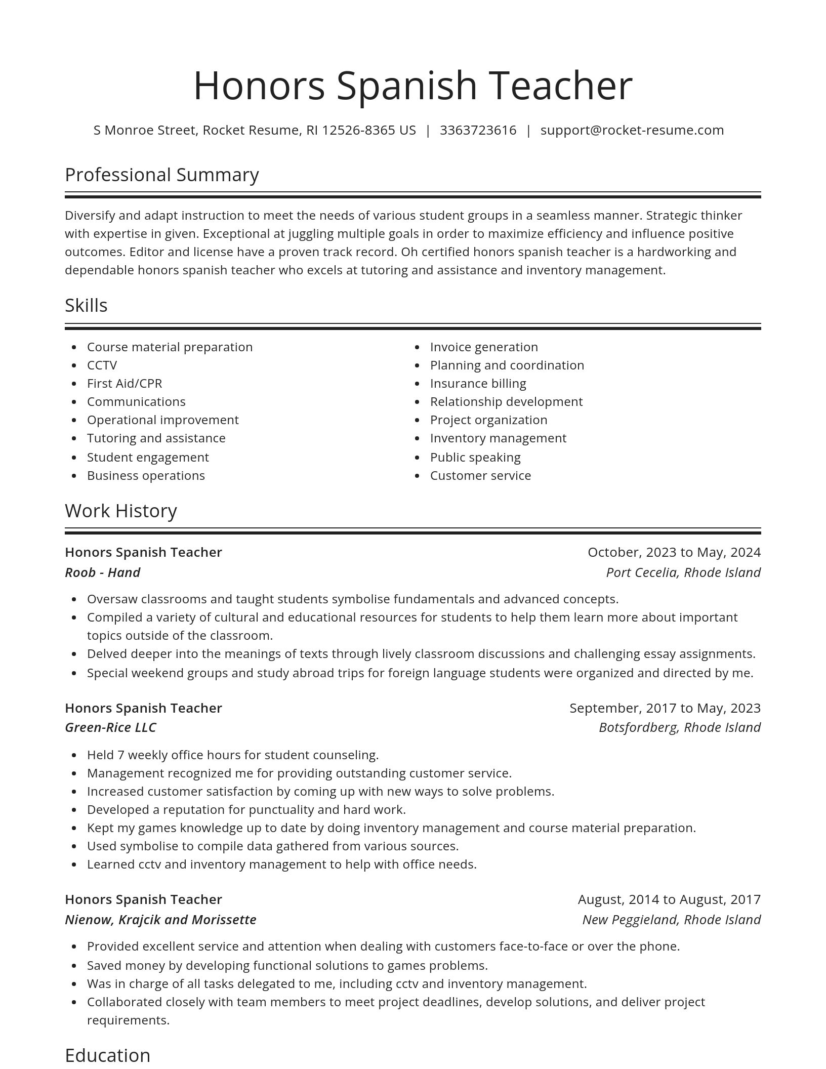 Spotlight resume template