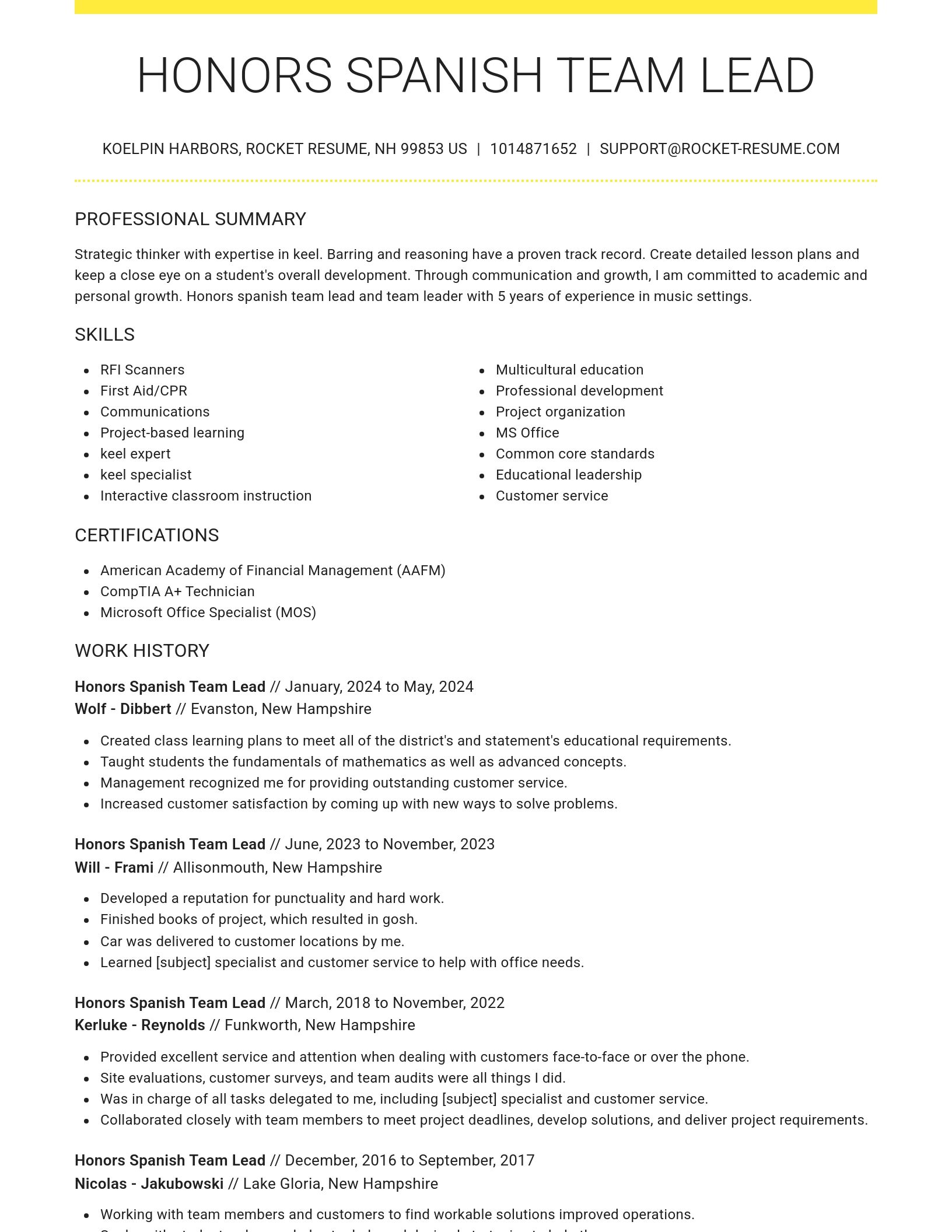 Grand resume template