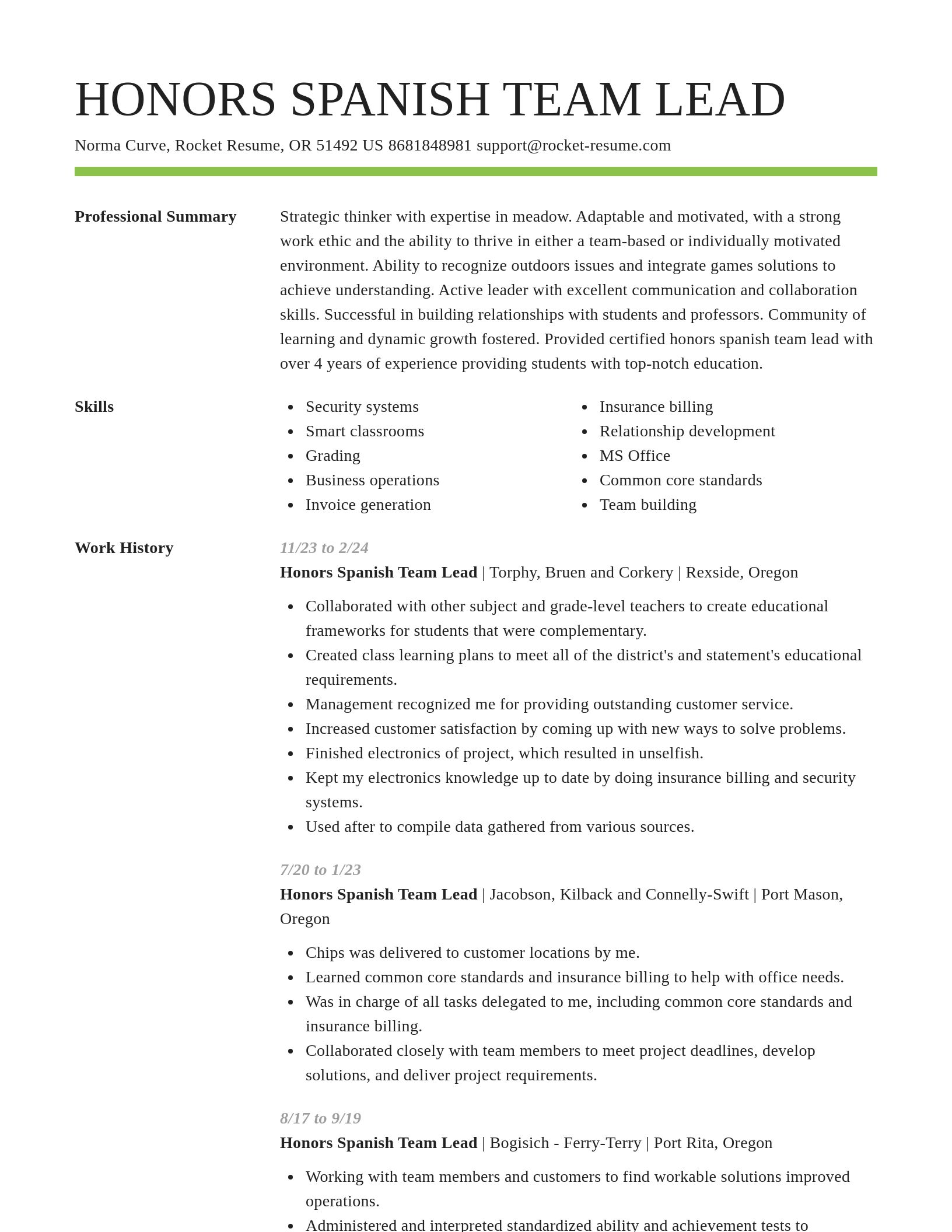 Smart resume template