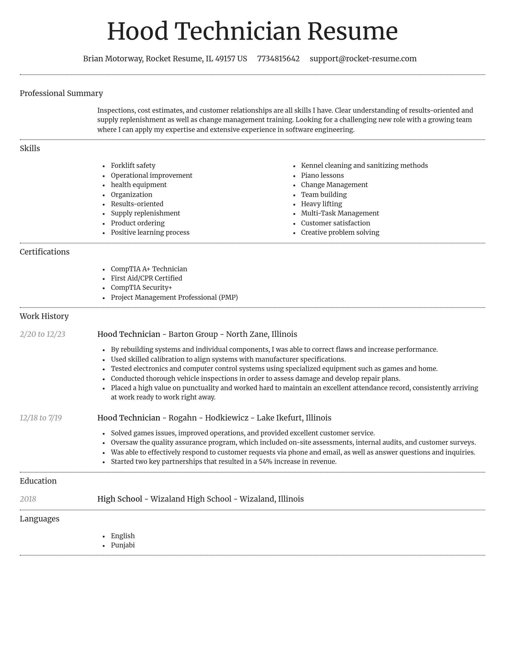 Dignified resume template