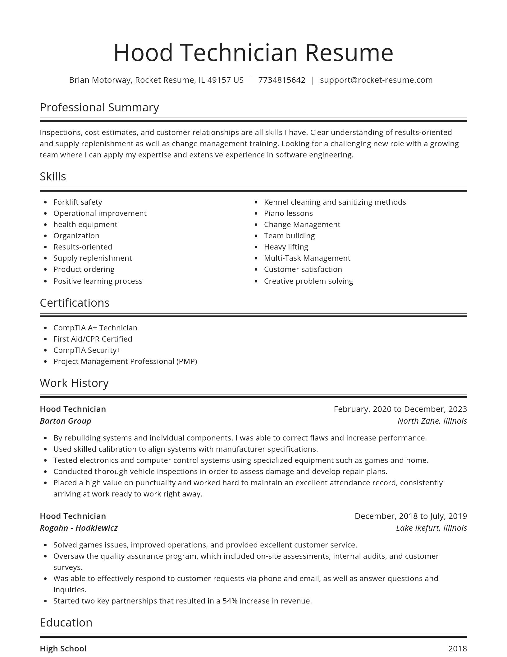 Spotlight resume template