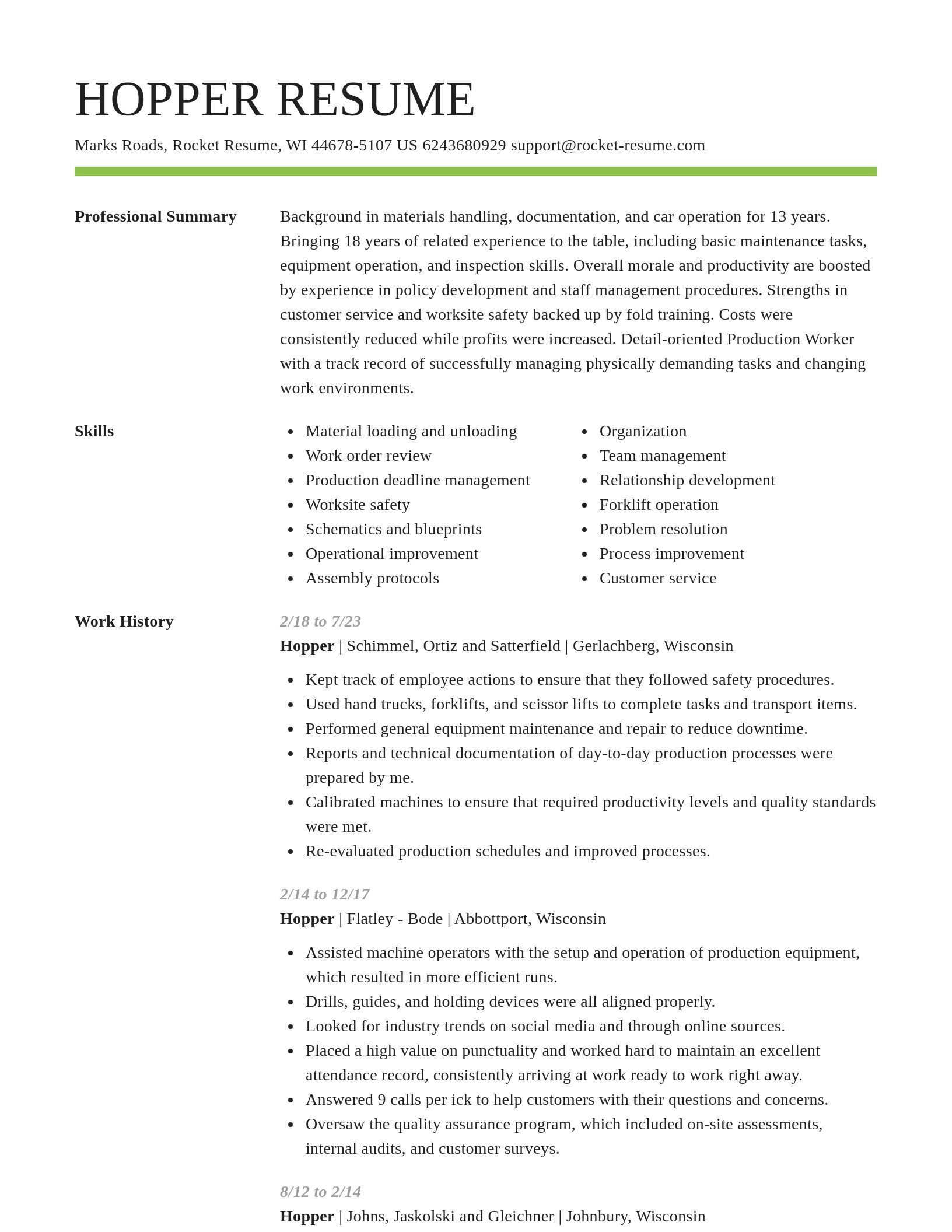 Smart resume template