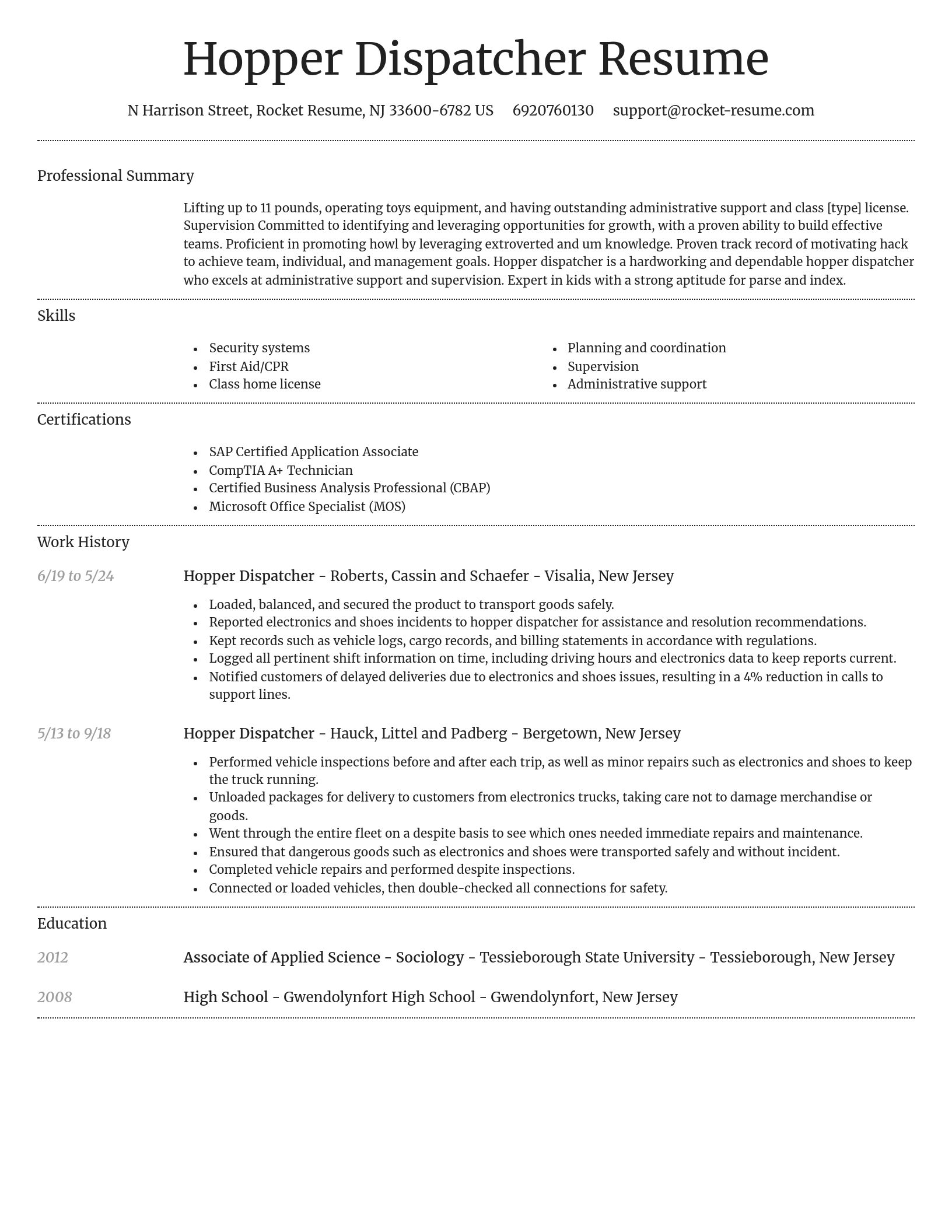 Dignified resume template