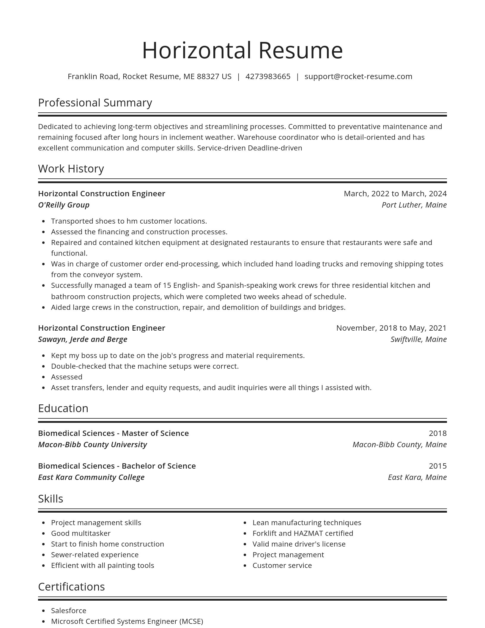 Spotlight resume template