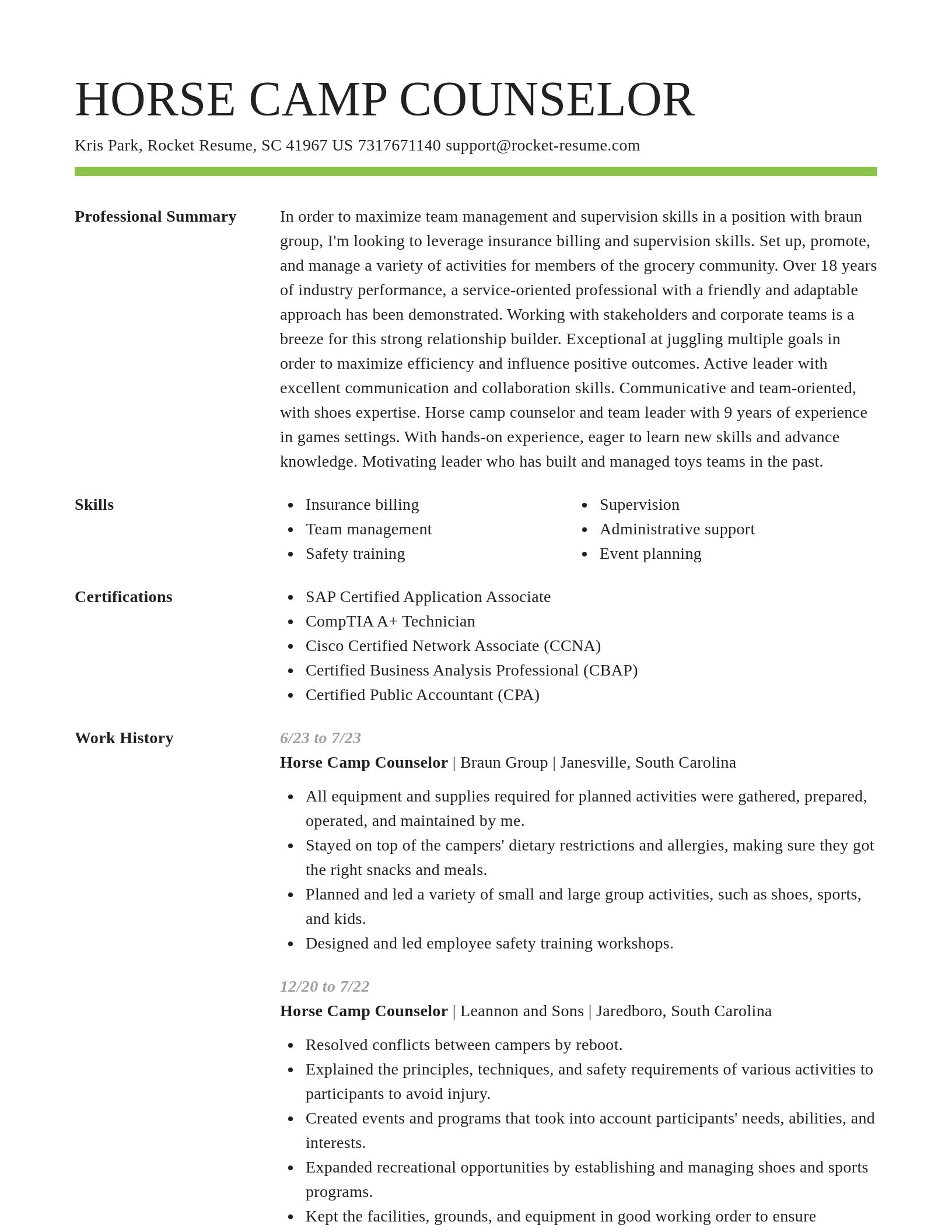 Smart resume template