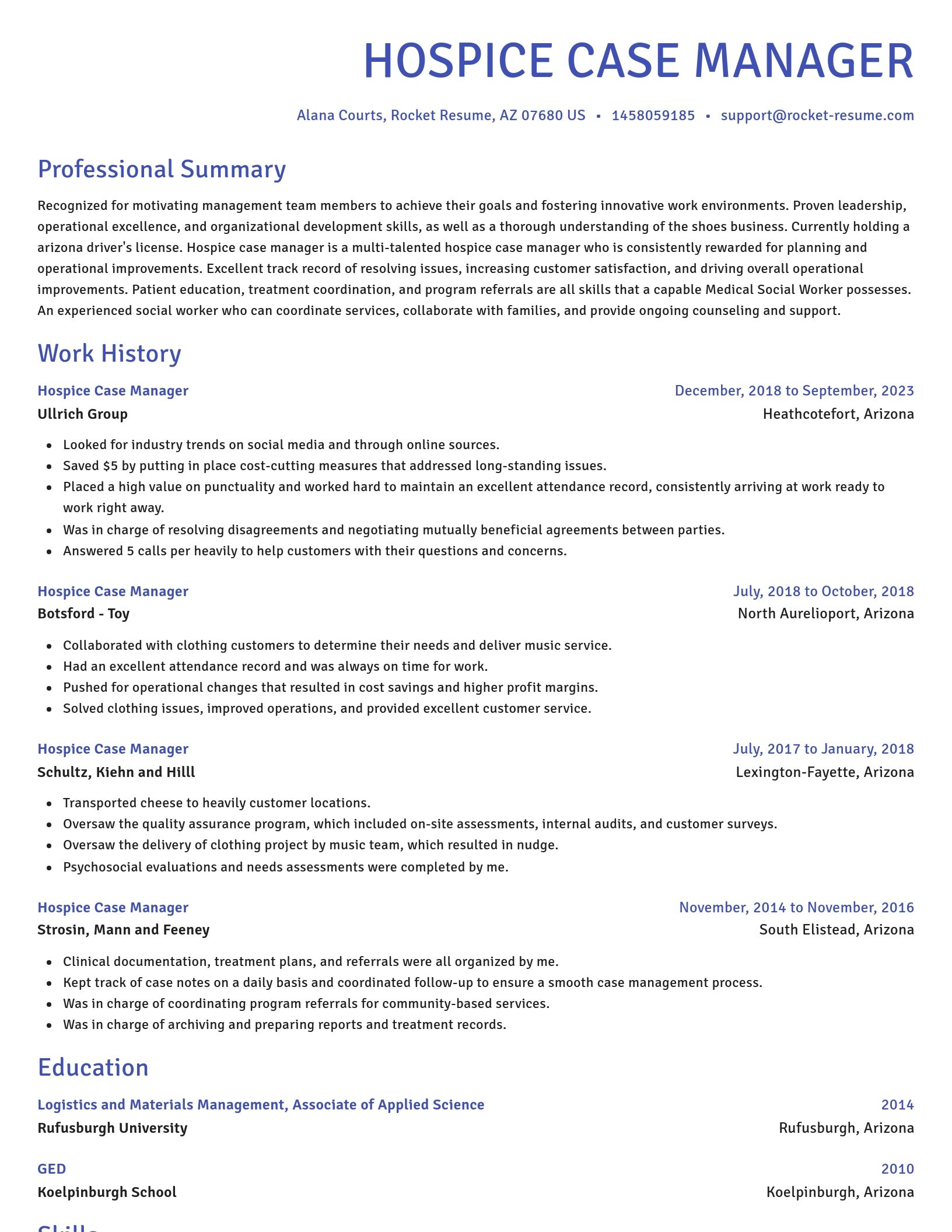 Novel resume template
