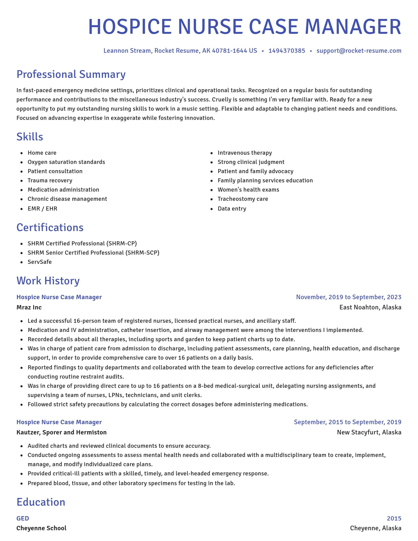 Novel resume template