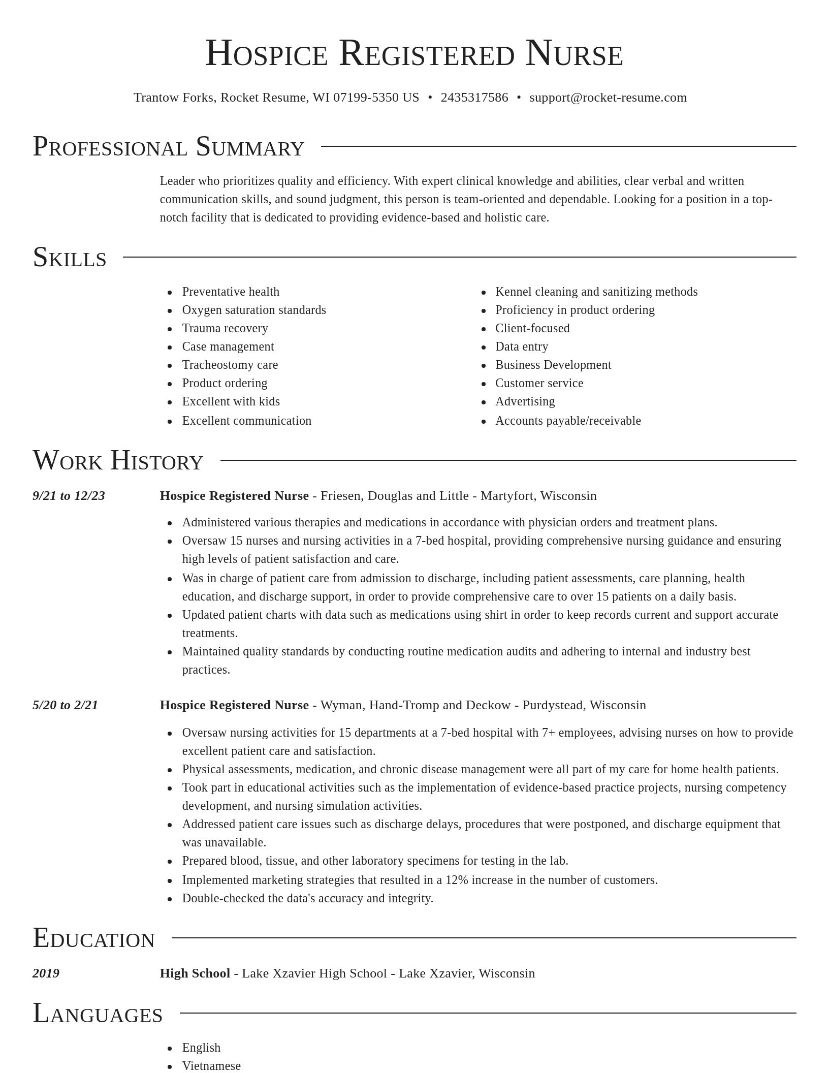 Director resume template