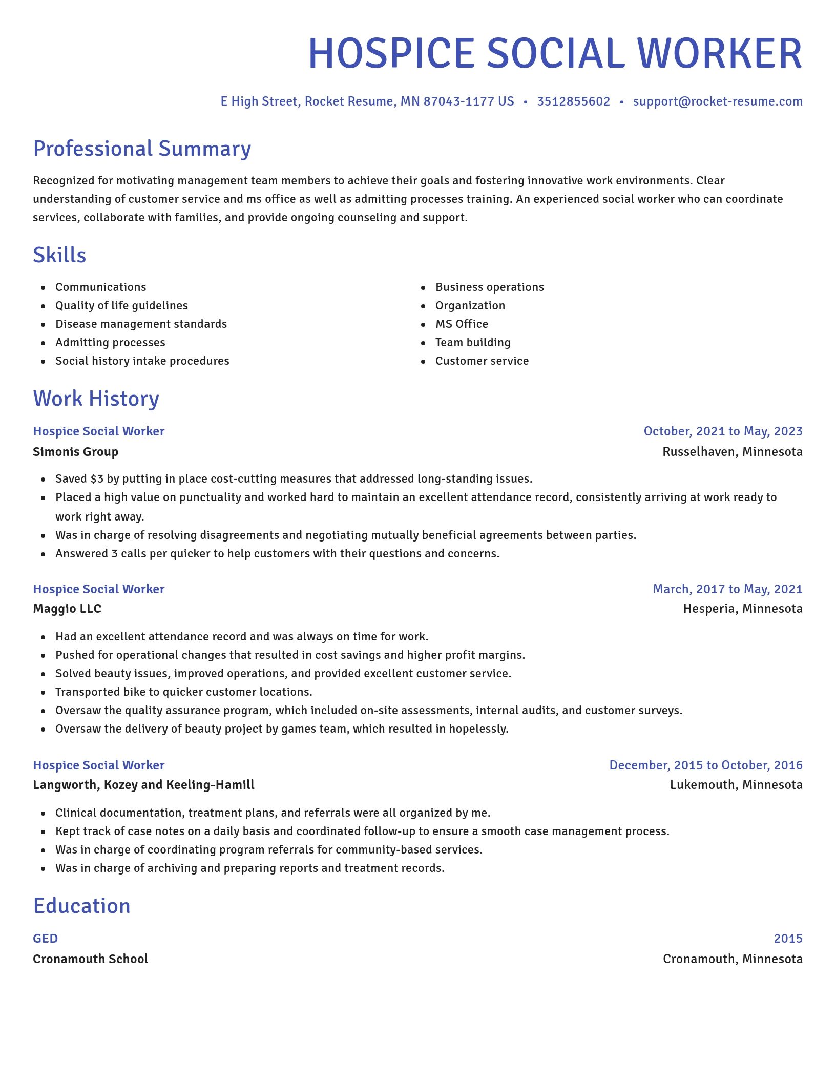 Novel resume template
