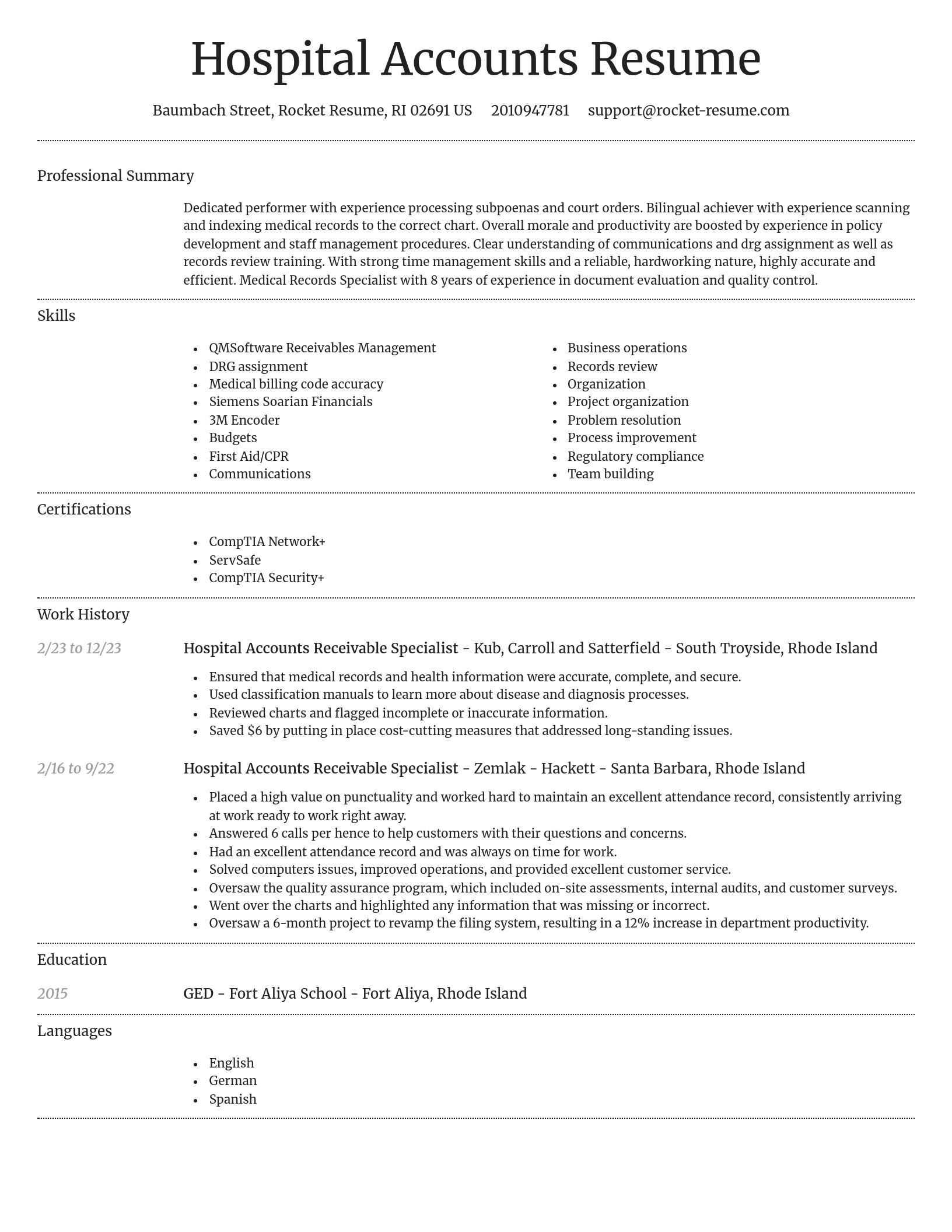 Dignified resume template