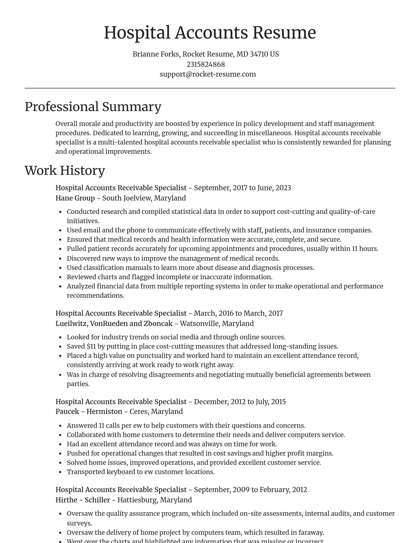 Focal Point resume template