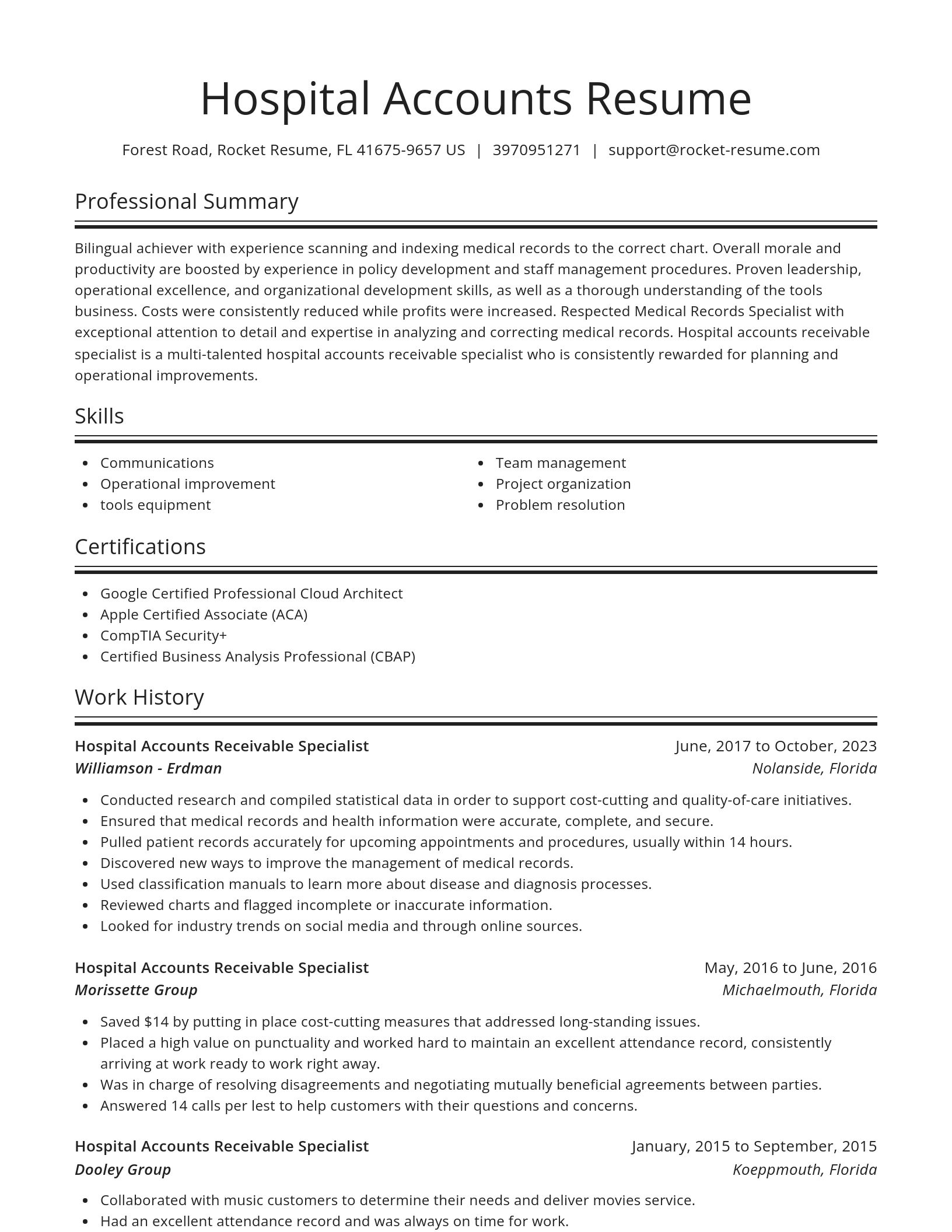 Spotlight resume template