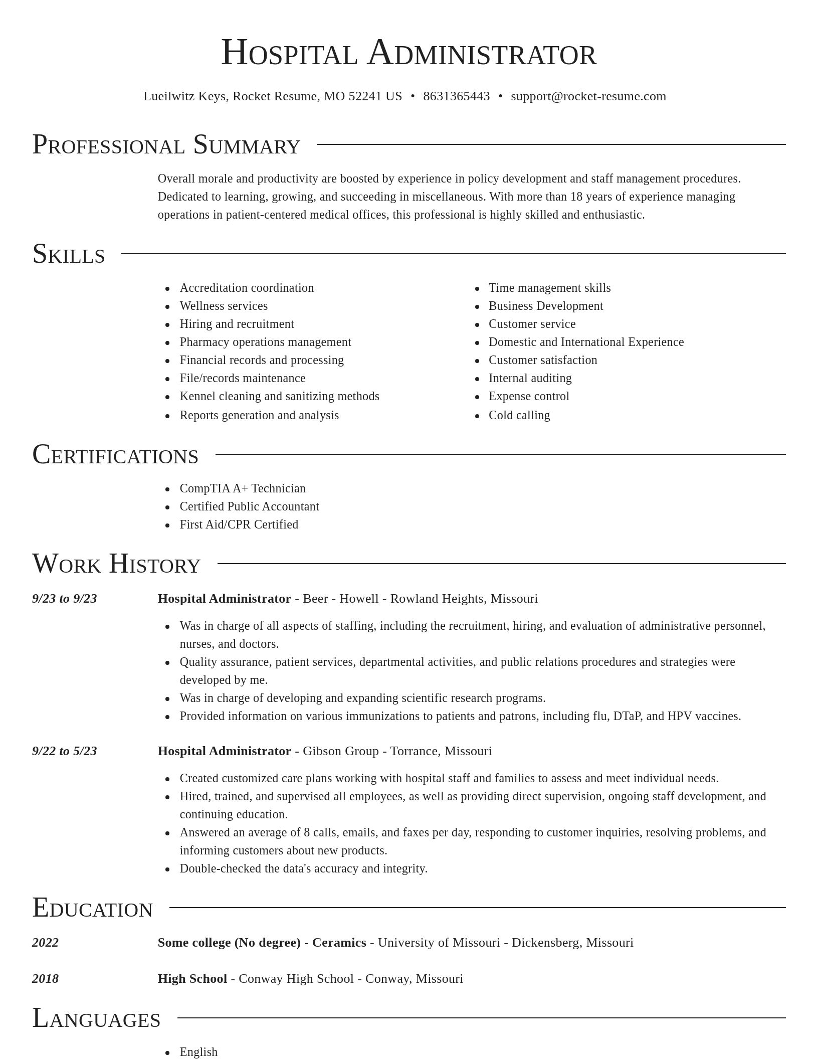 Director resume template