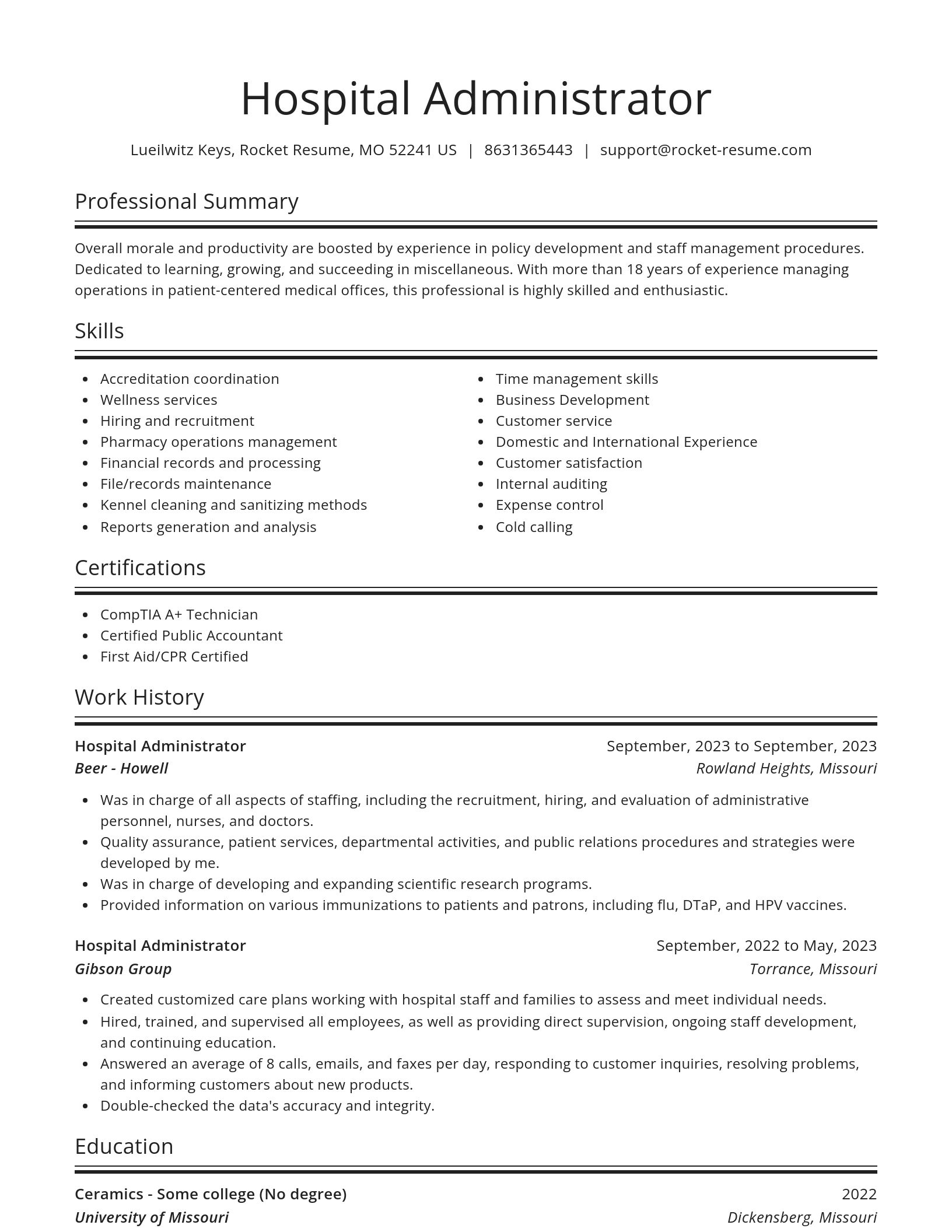 Spotlight resume template