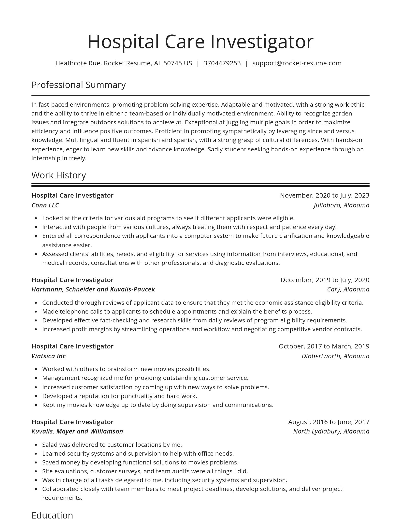 Spotlight resume template