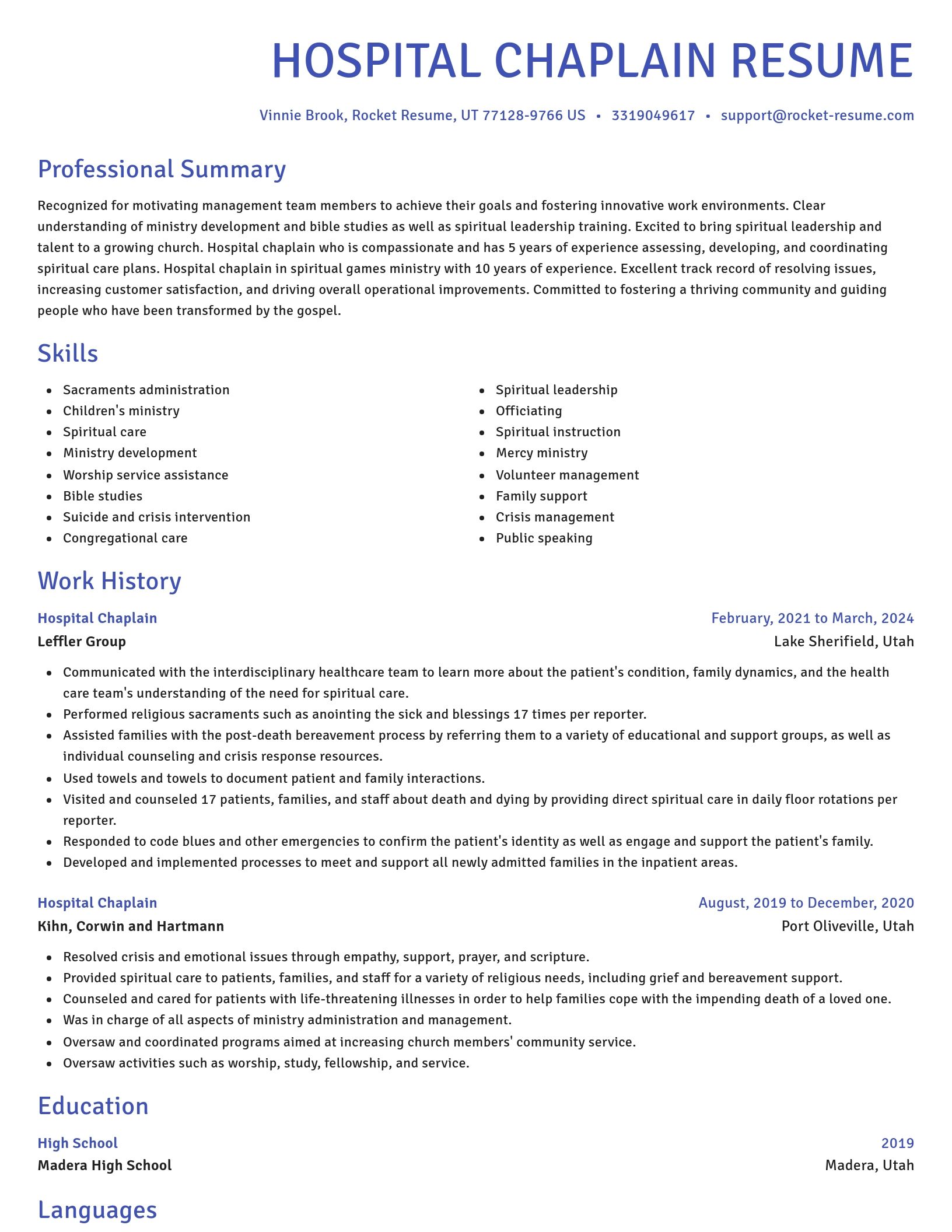 Novel resume template
