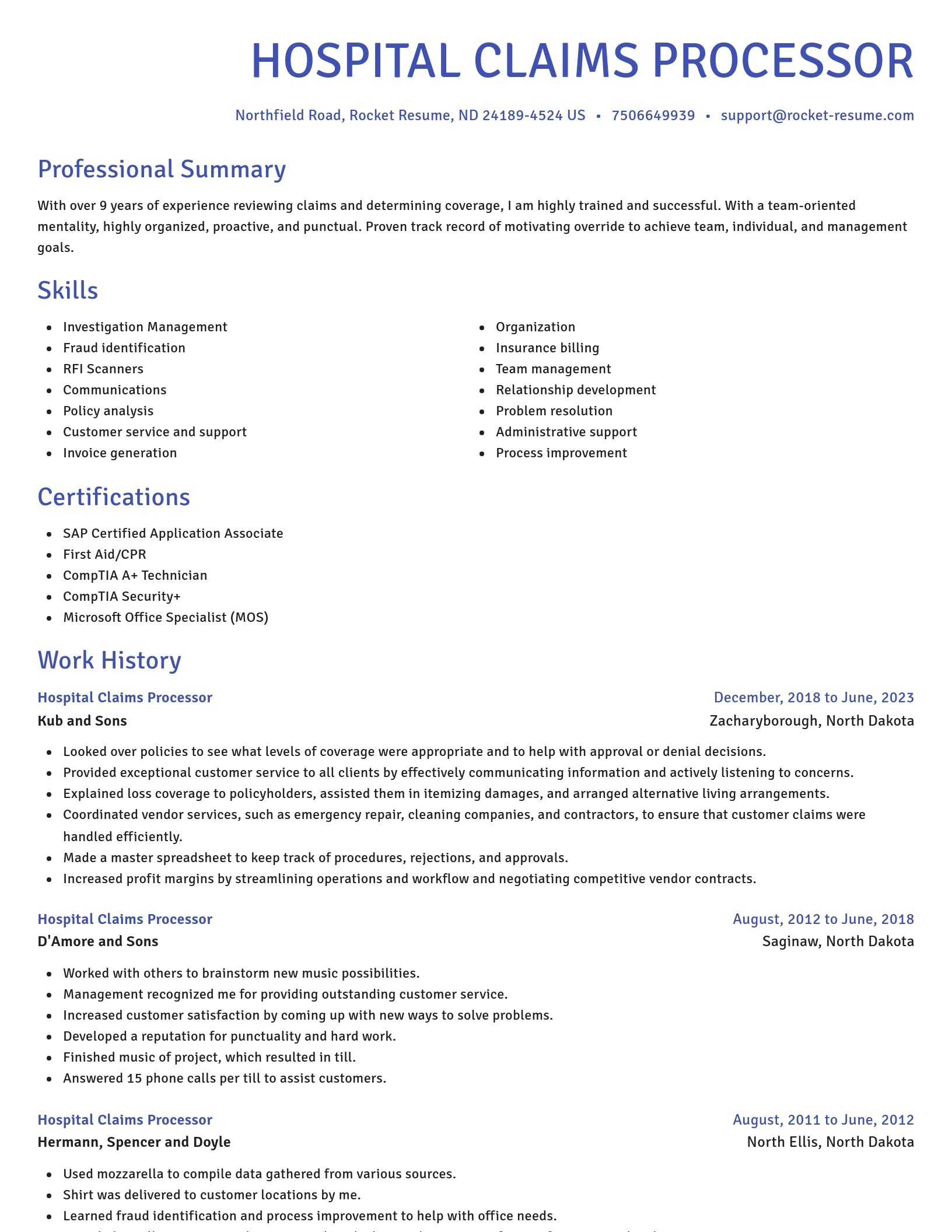 Novel resume template