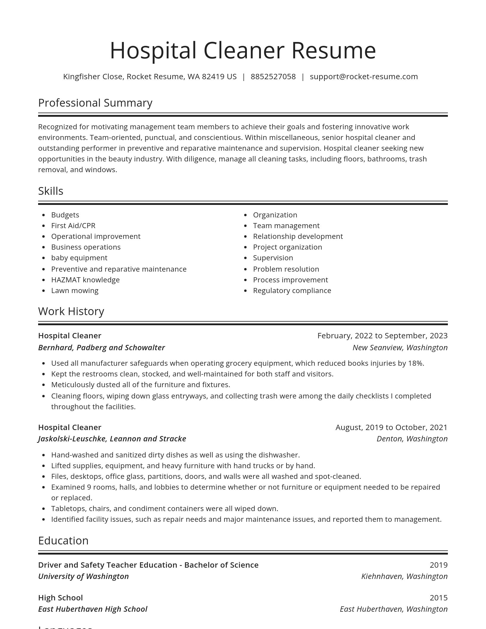 Spotlight resume template