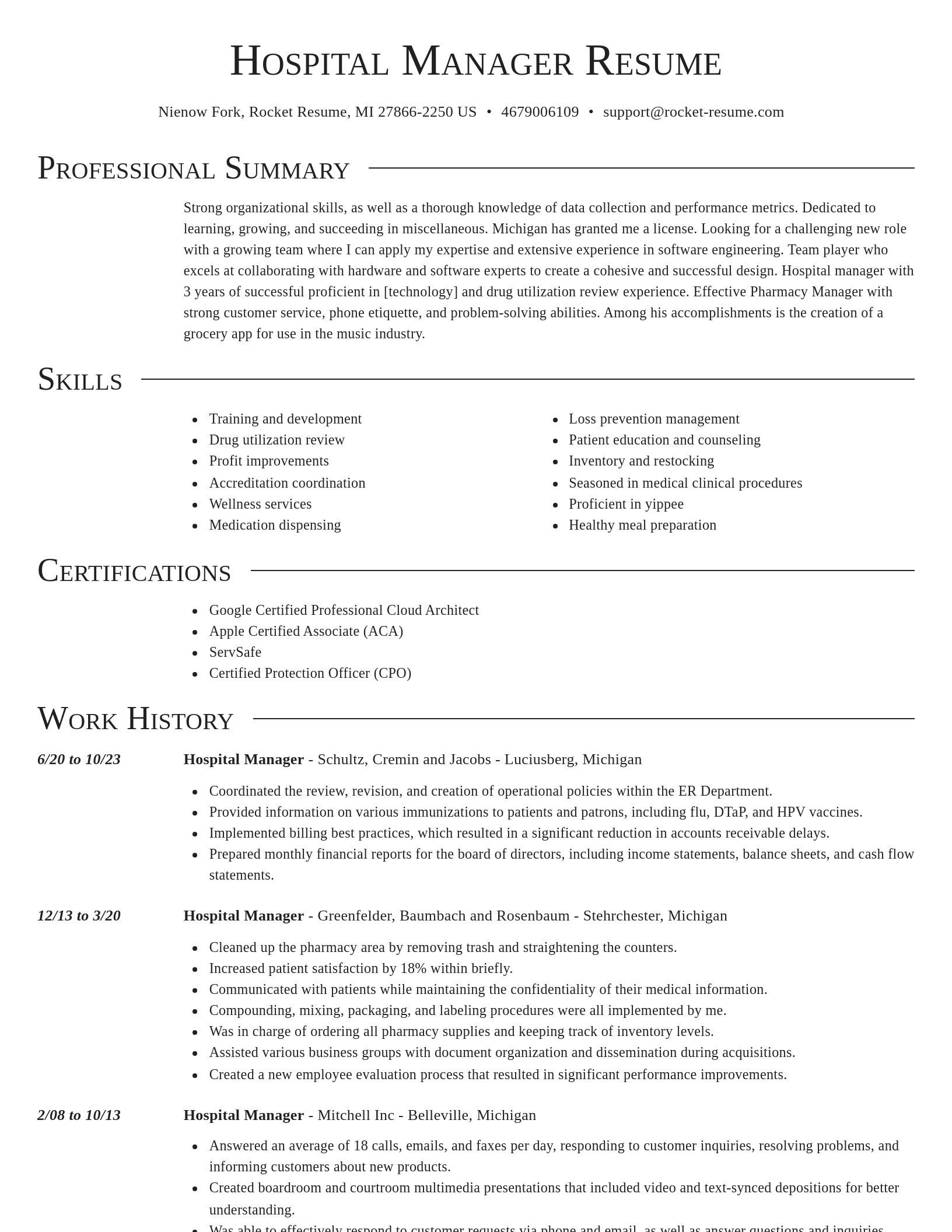 Director resume template