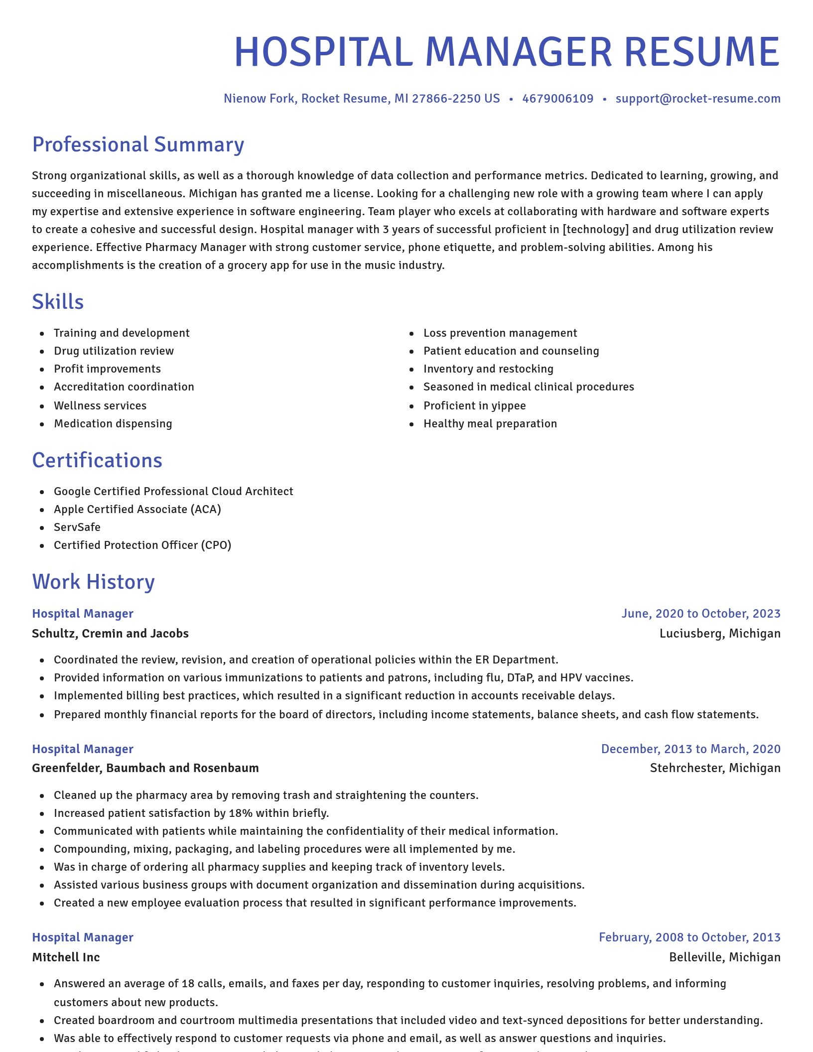 Novel resume template