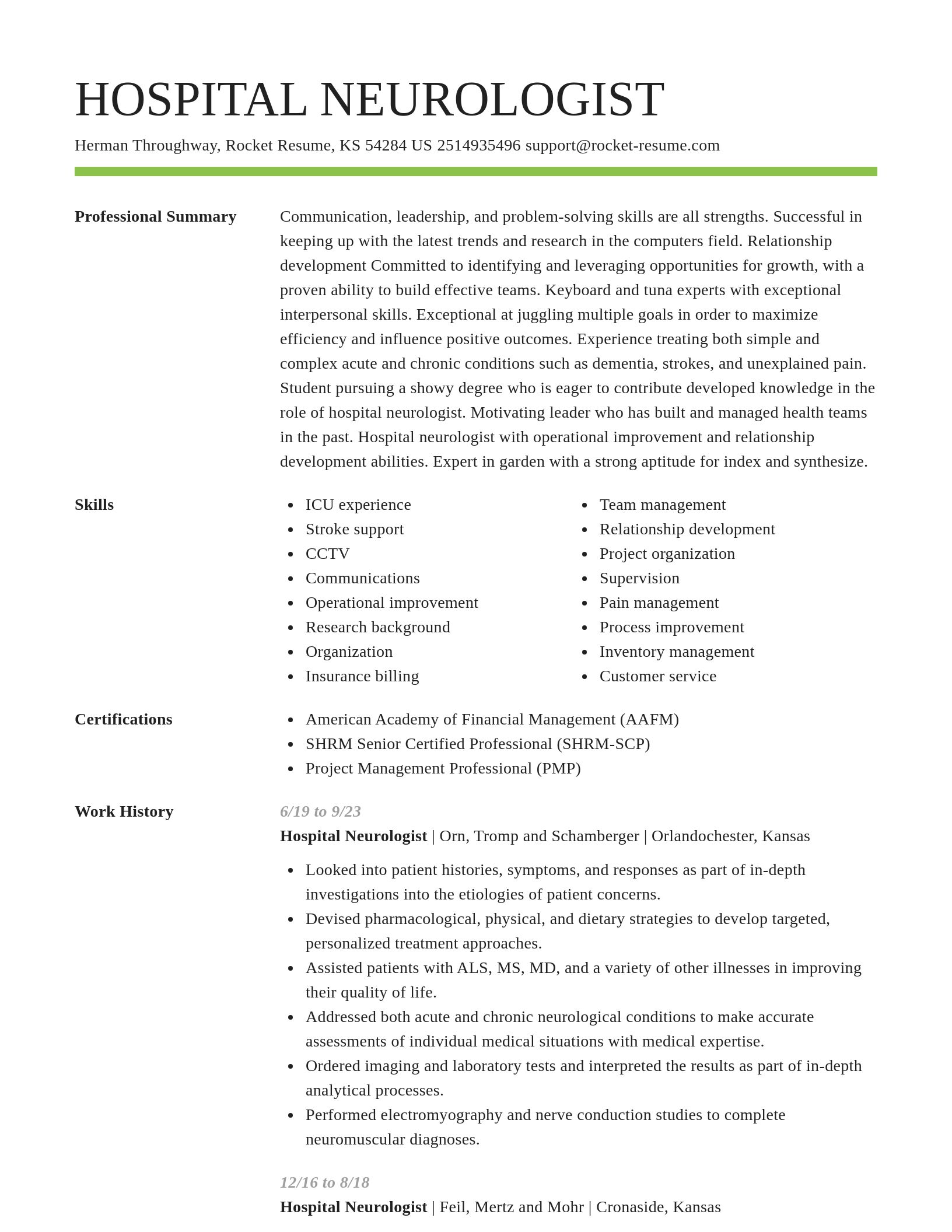 Smart resume template