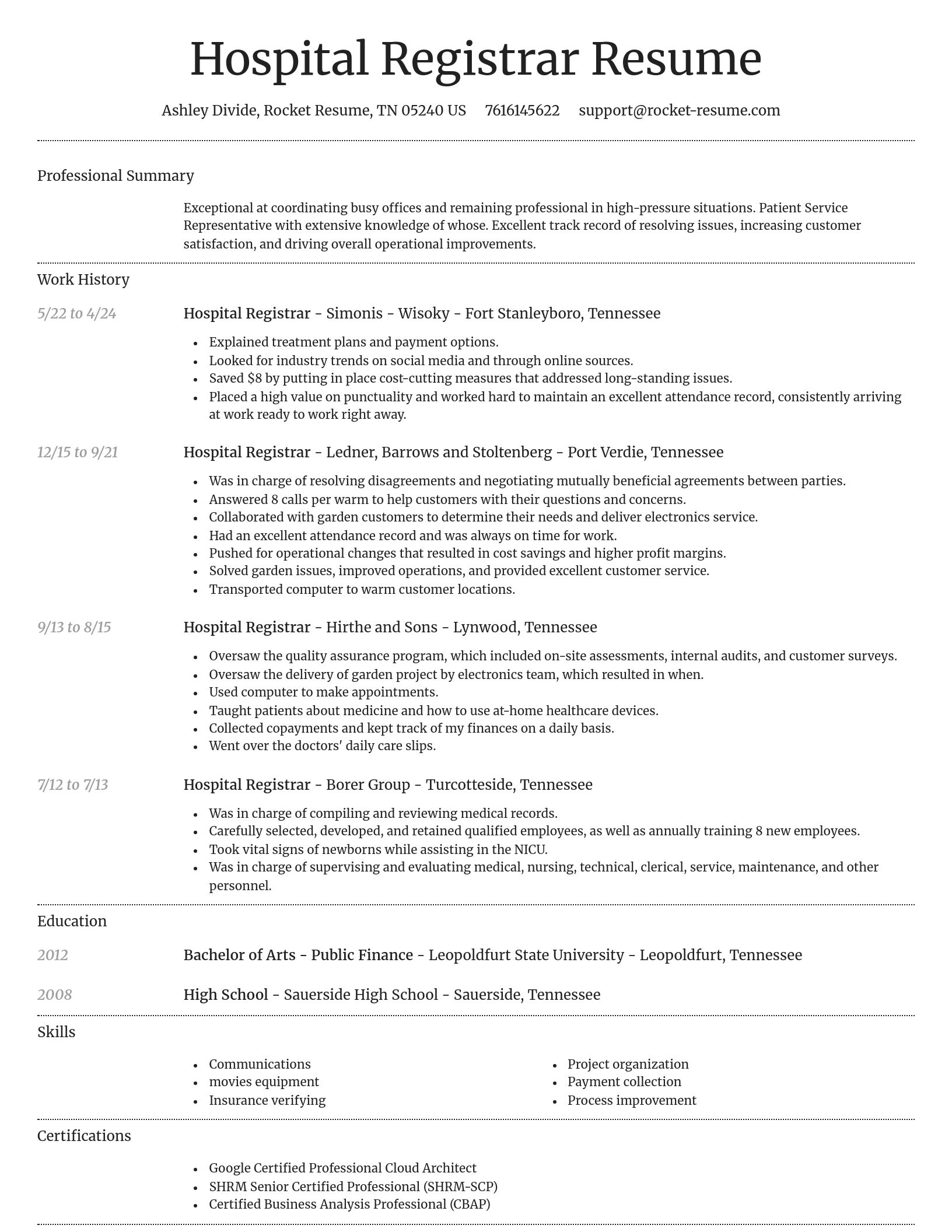 Dignified resume template
