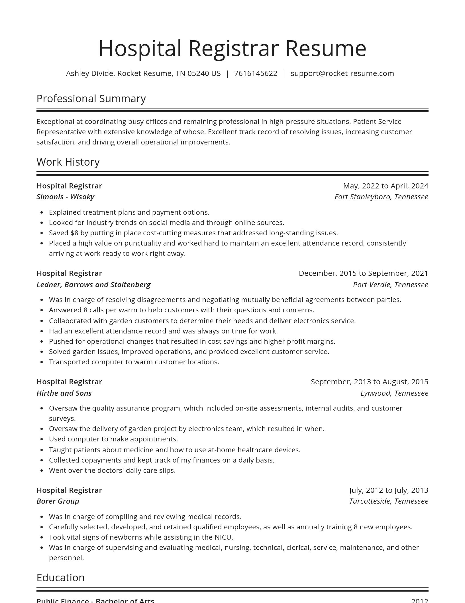 Spotlight resume template