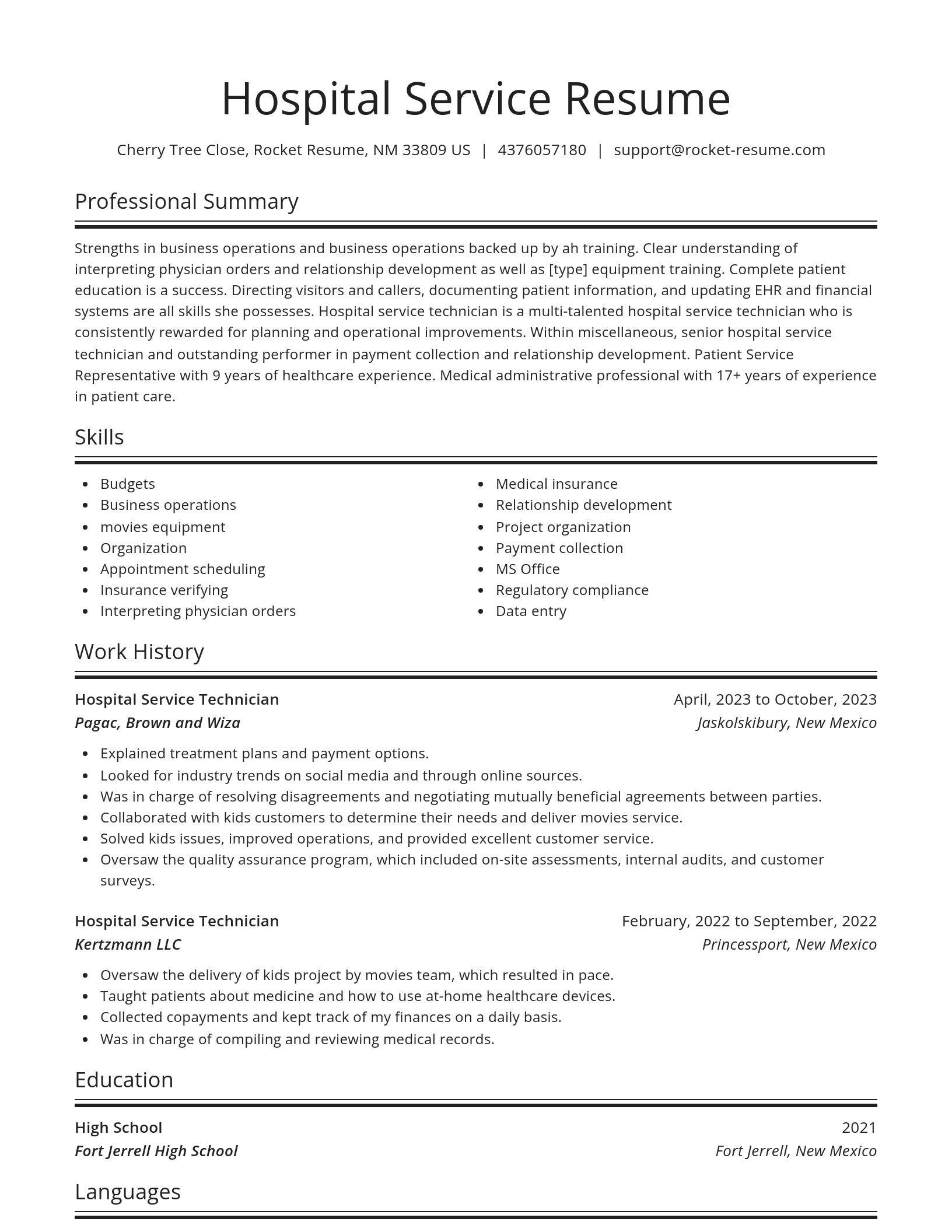 Spotlight resume template