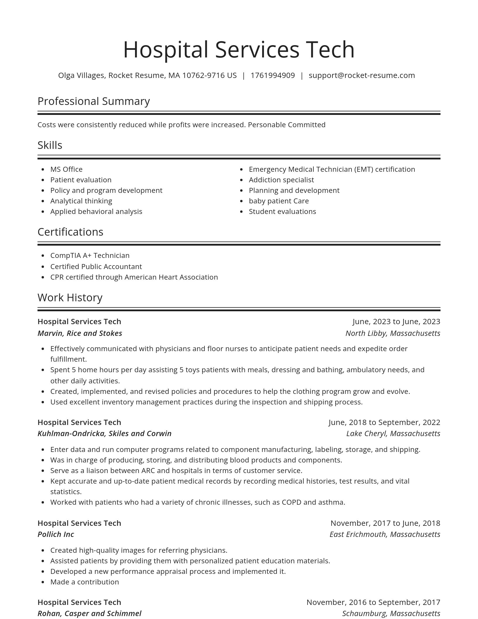 Spotlight resume template