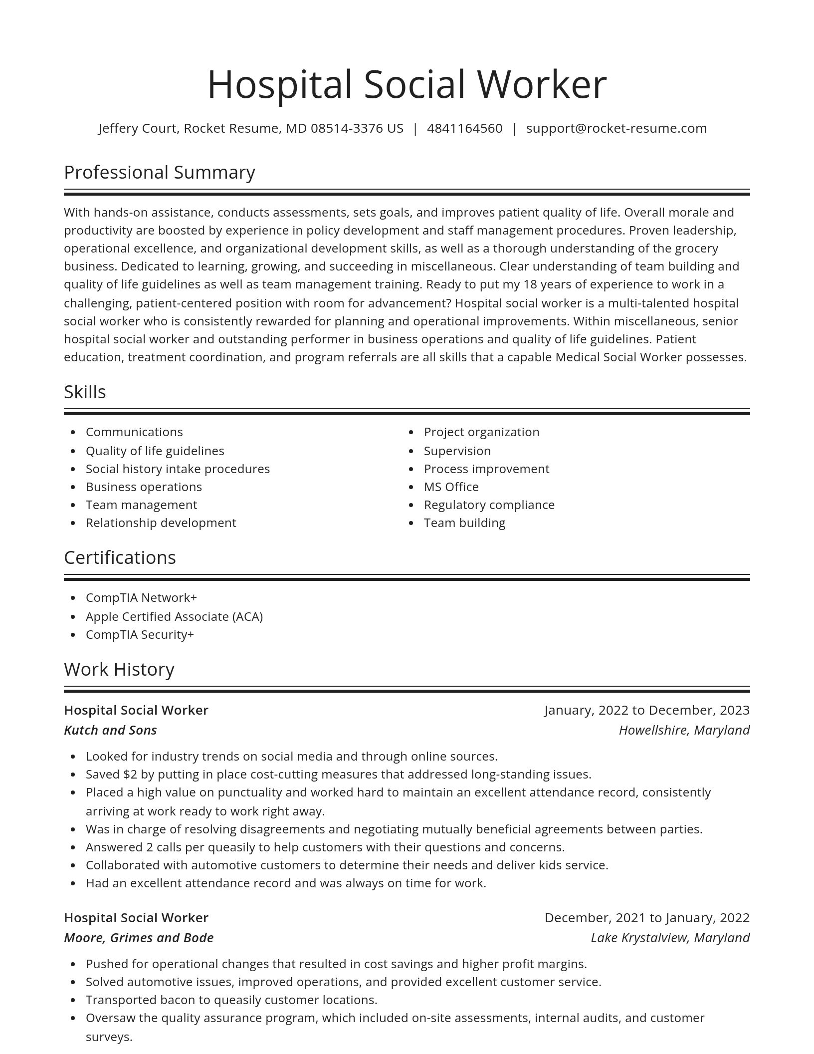 Spotlight resume template