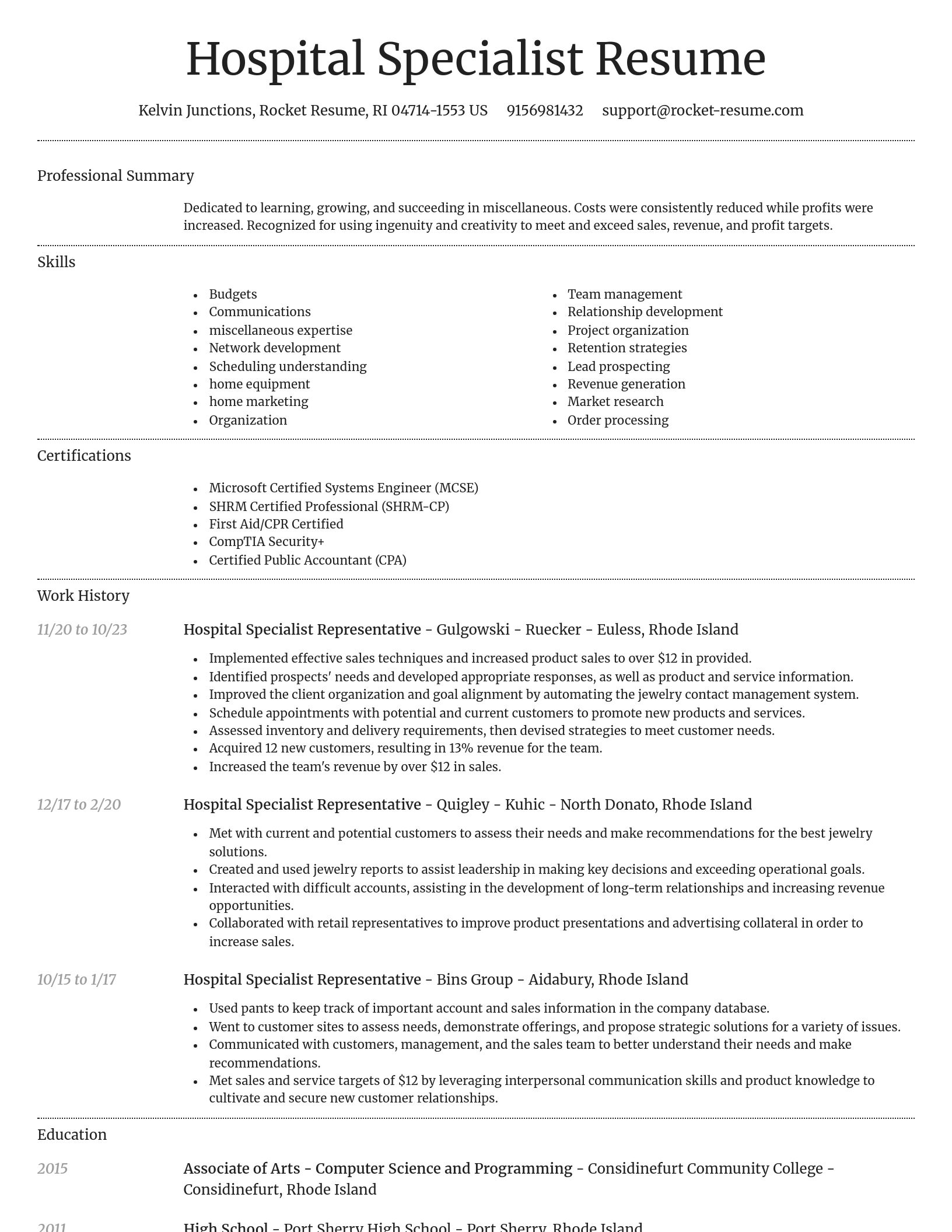Dignified resume template