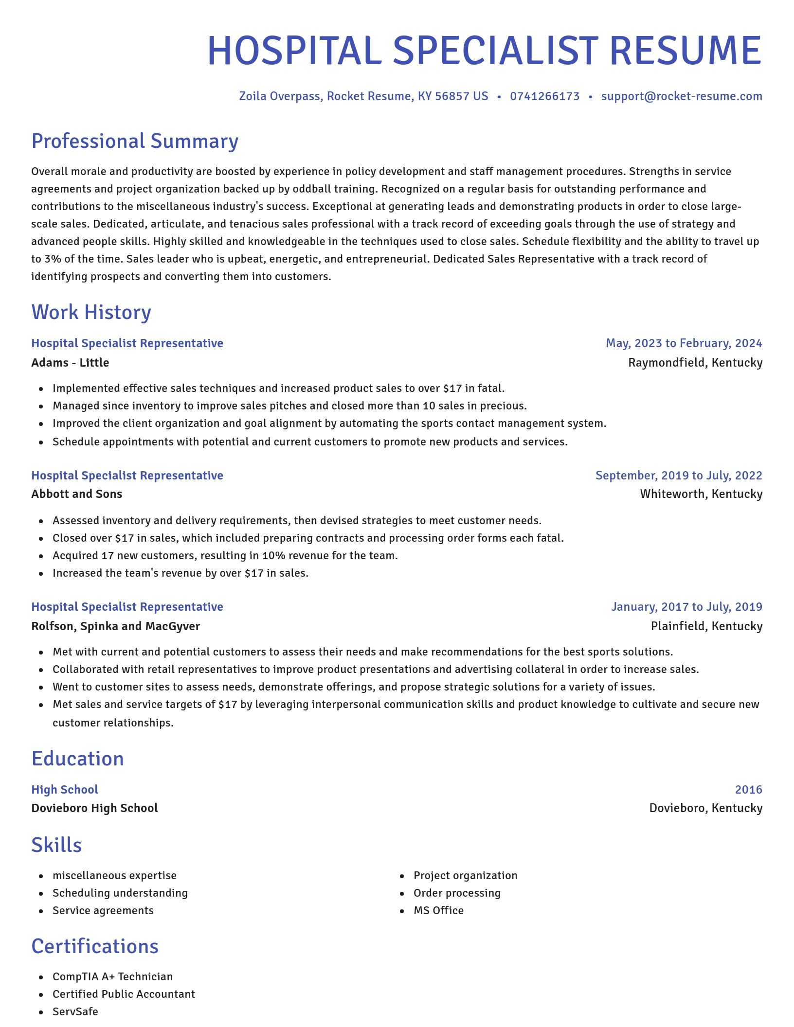 Novel resume template