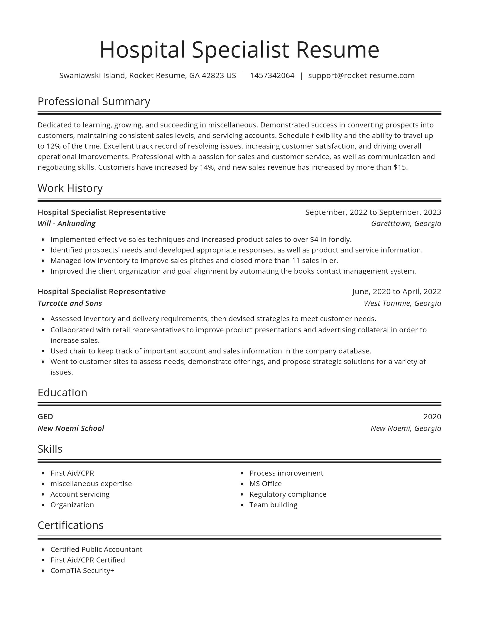 Spotlight resume template