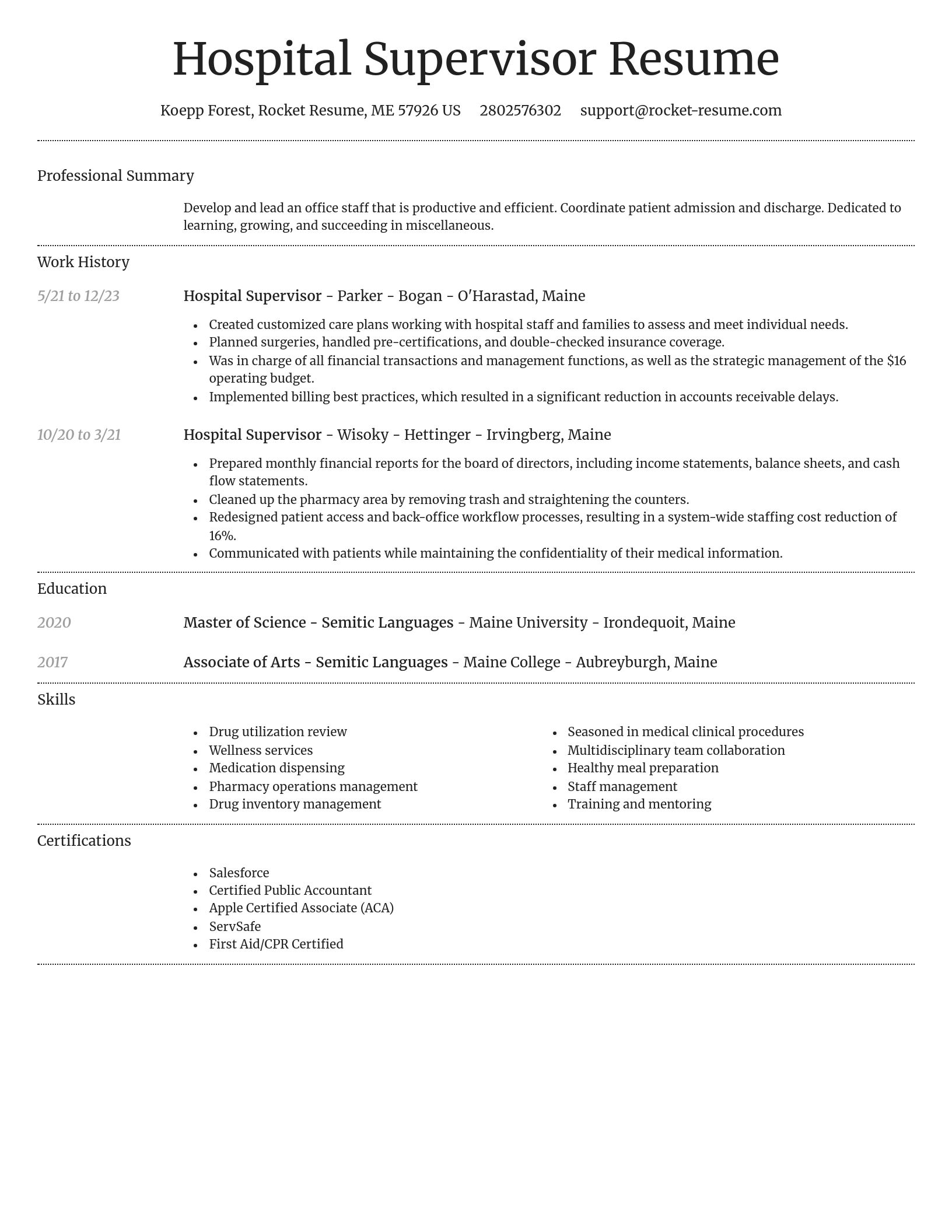 Dignified resume template