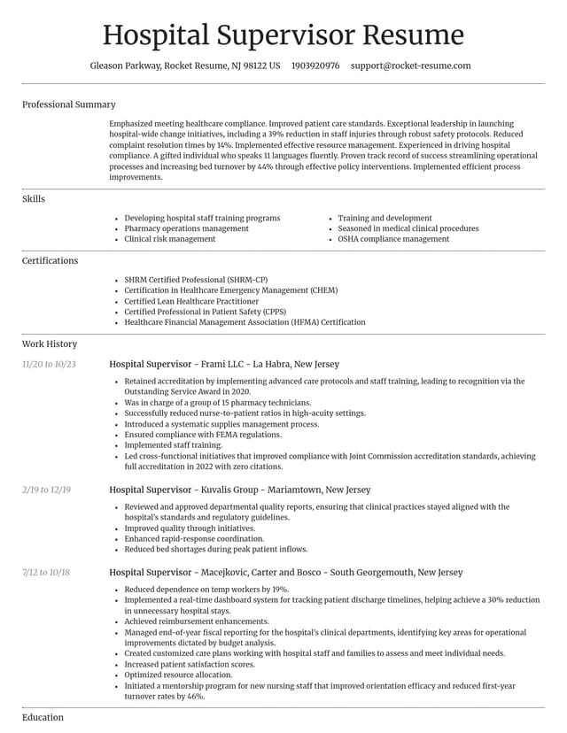 Dignified resume template