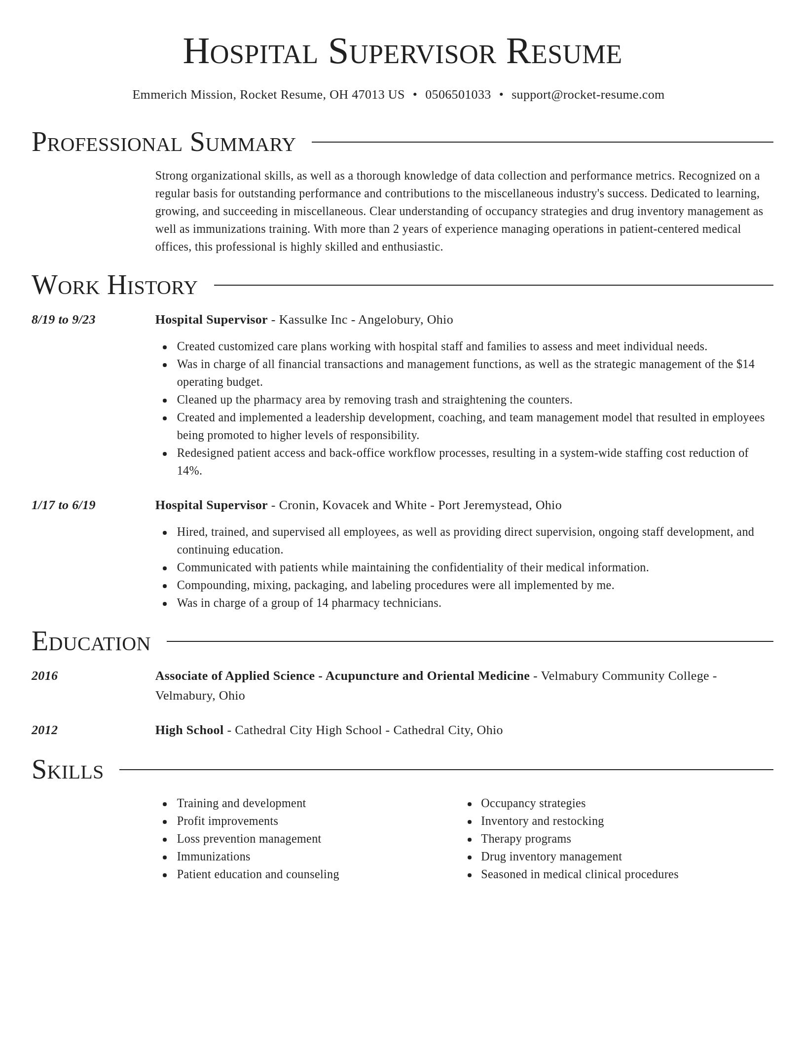 Director resume template