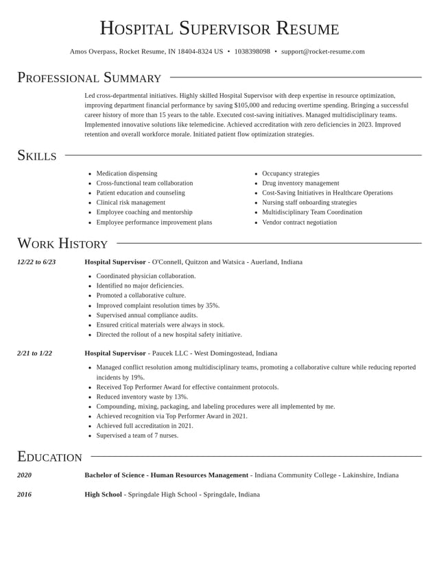 Director resume template