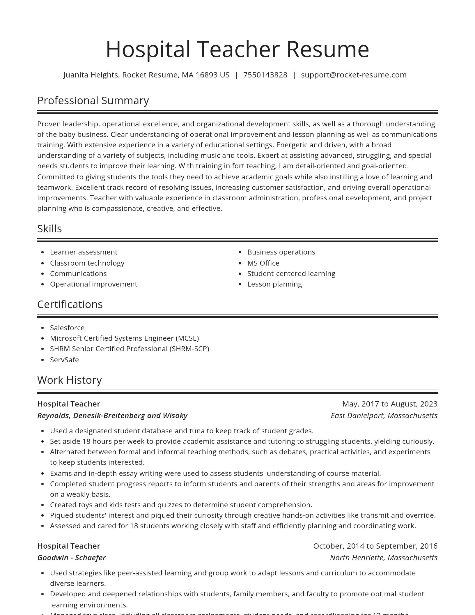 Spotlight resume template