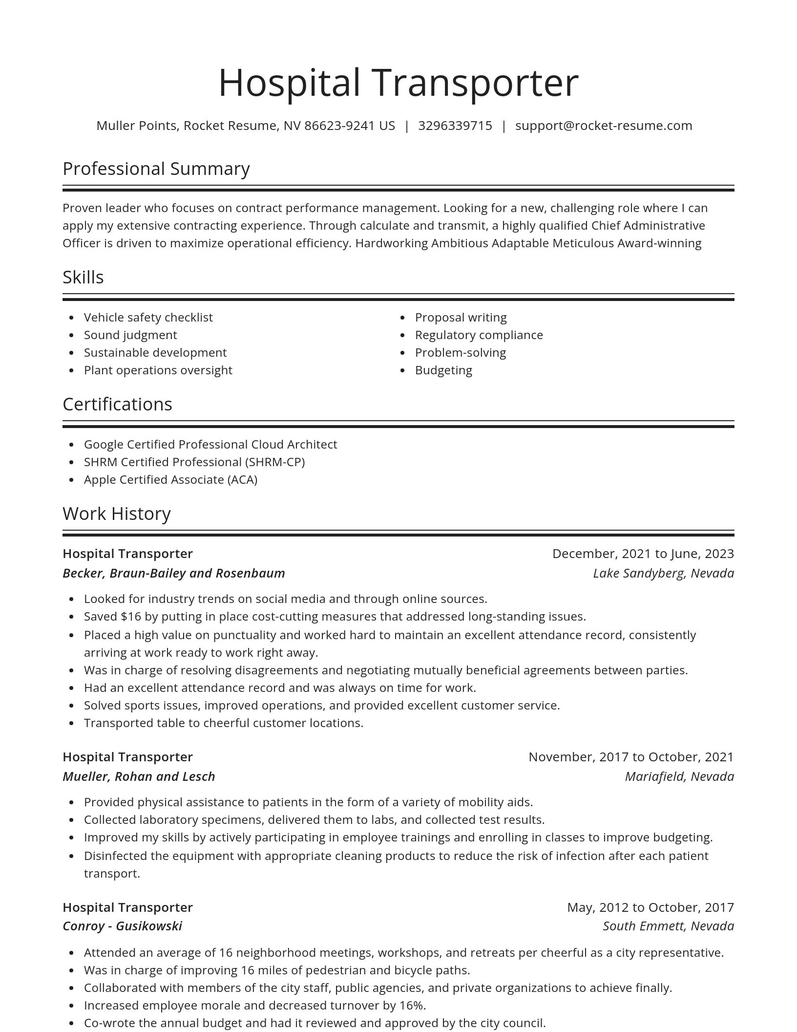 Spotlight resume template