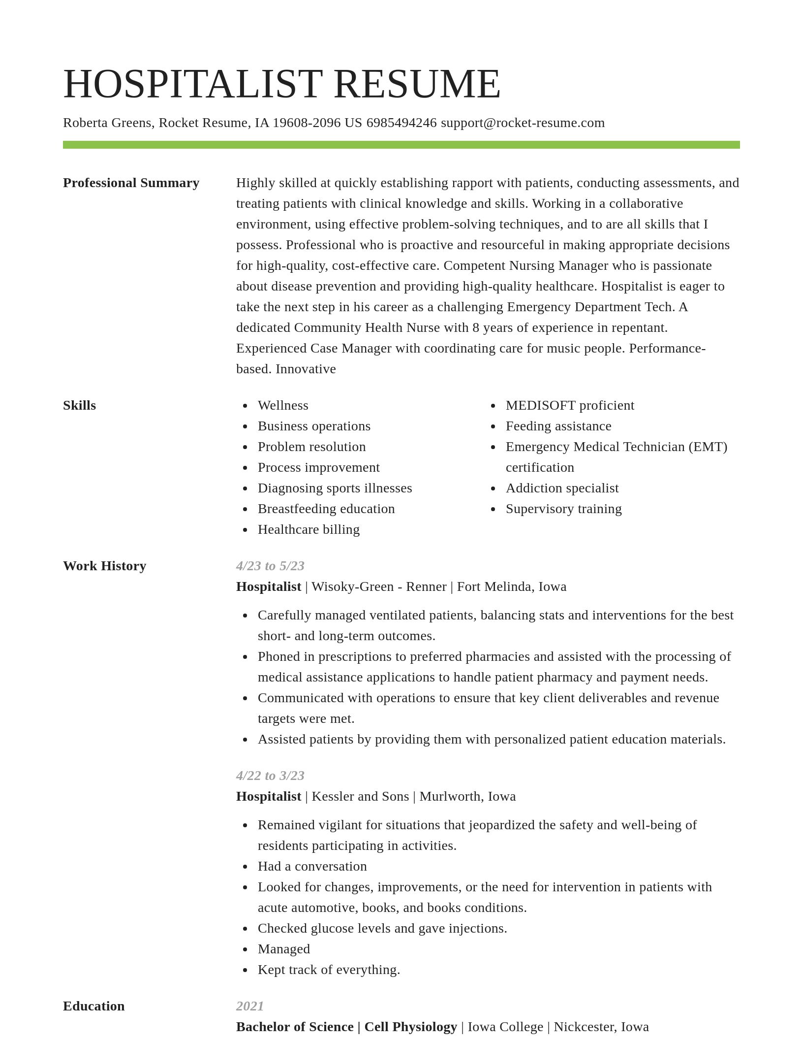 Smart resume template